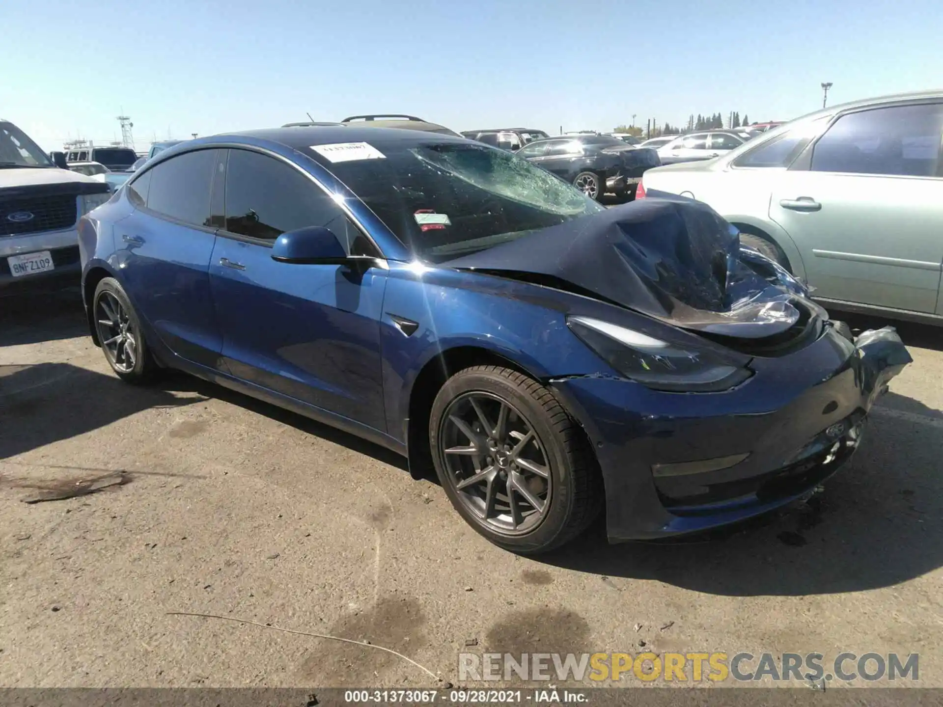 1 Фотография поврежденного автомобиля 5YJ3E1EB4MF045772 TESLA MODEL 3 2021