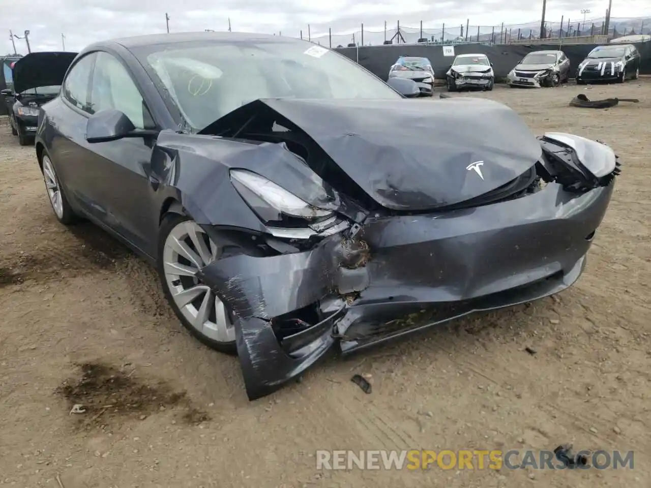 1 Photograph of a damaged car 5YJ3E1EB4MF046906 TESLA MODEL 3 2021