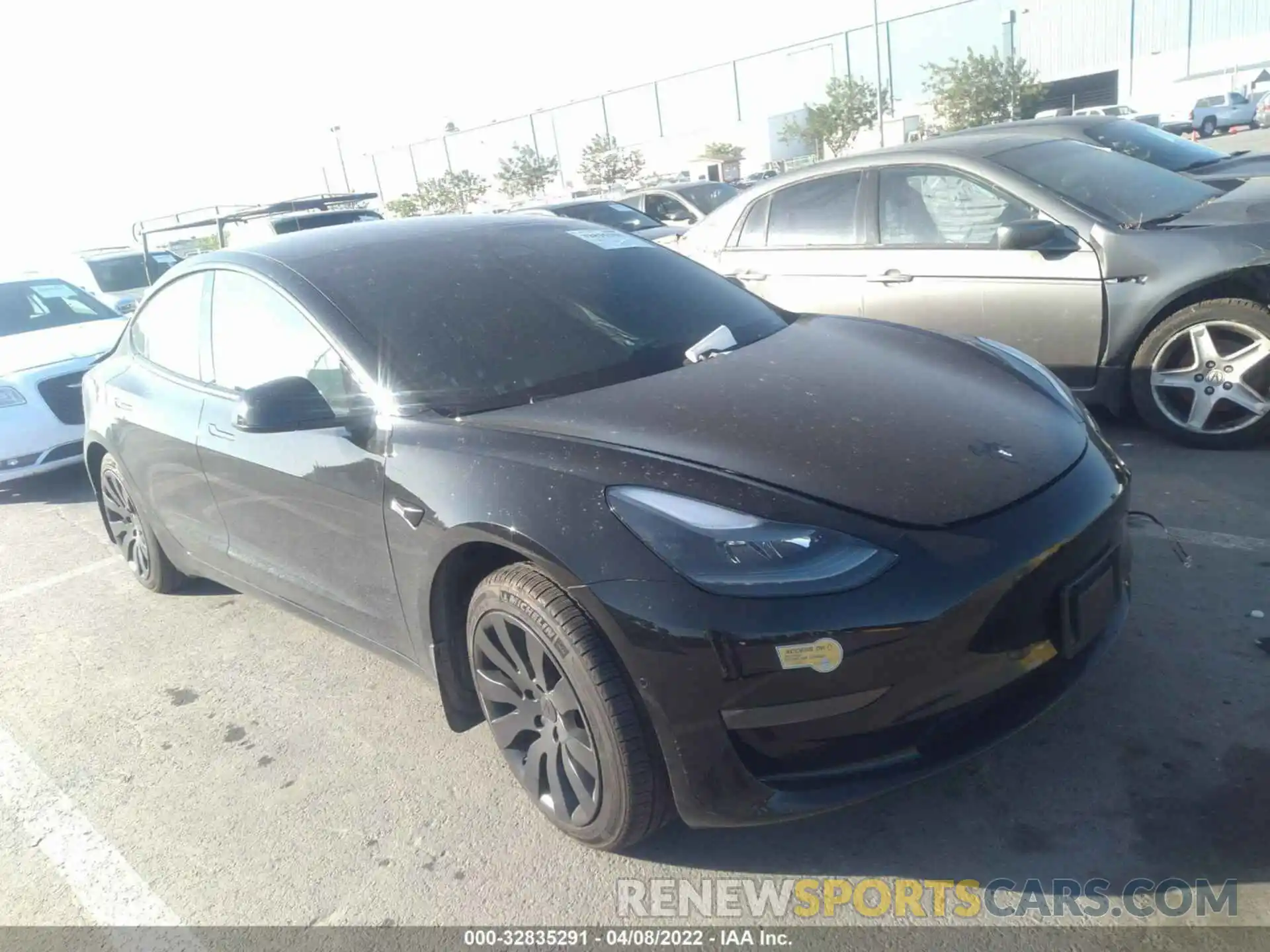 1 Photograph of a damaged car 5YJ3E1EB4MF047313 TESLA MODEL 3 2021