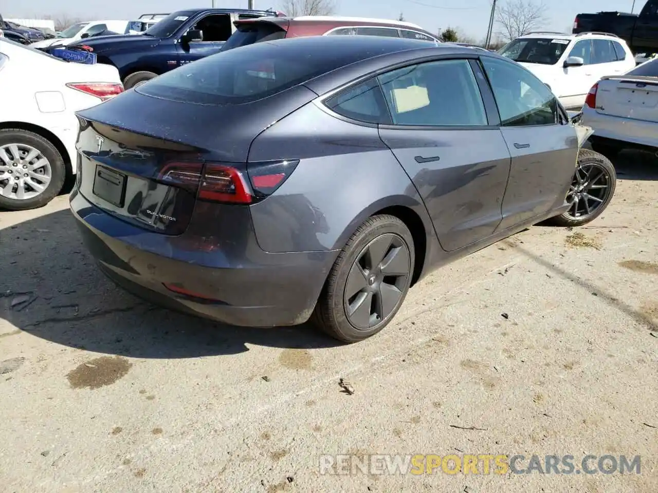 4 Photograph of a damaged car 5YJ3E1EB4MF059459 TESLA MODEL 3 2021