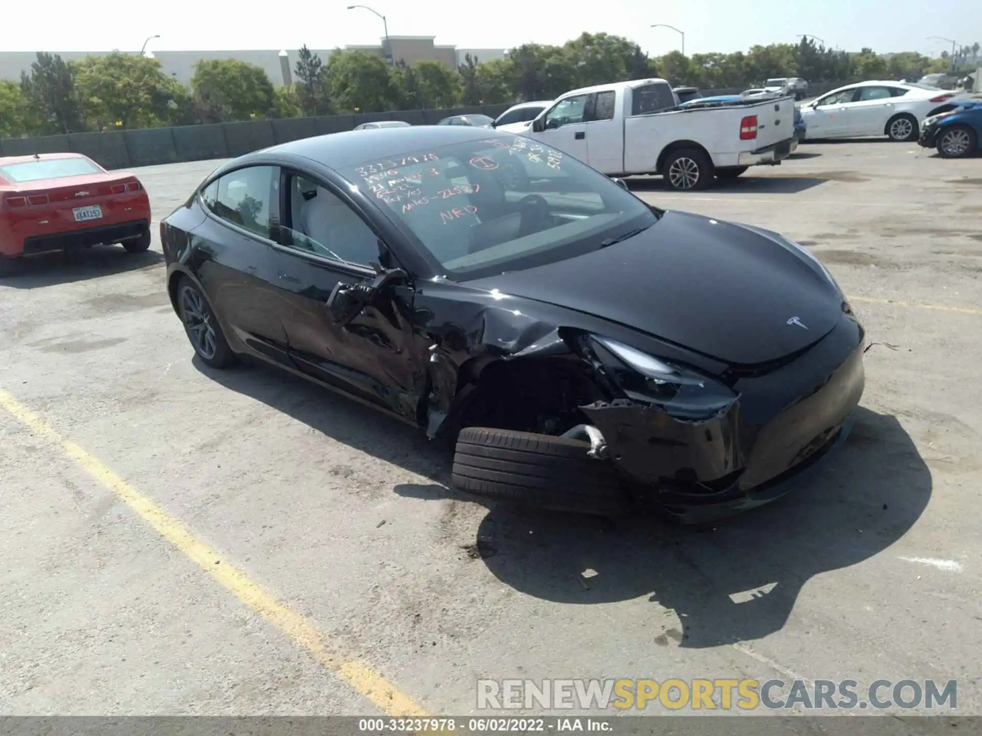 1 Photograph of a damaged car 5YJ3E1EB4MF074480 TESLA MODEL 3 2021