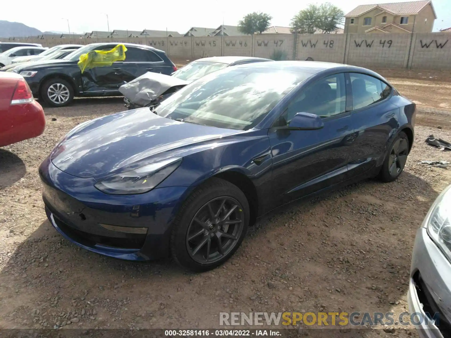 2 Photograph of a damaged car 5YJ3E1EB4MF080554 TESLA MODEL 3 2021