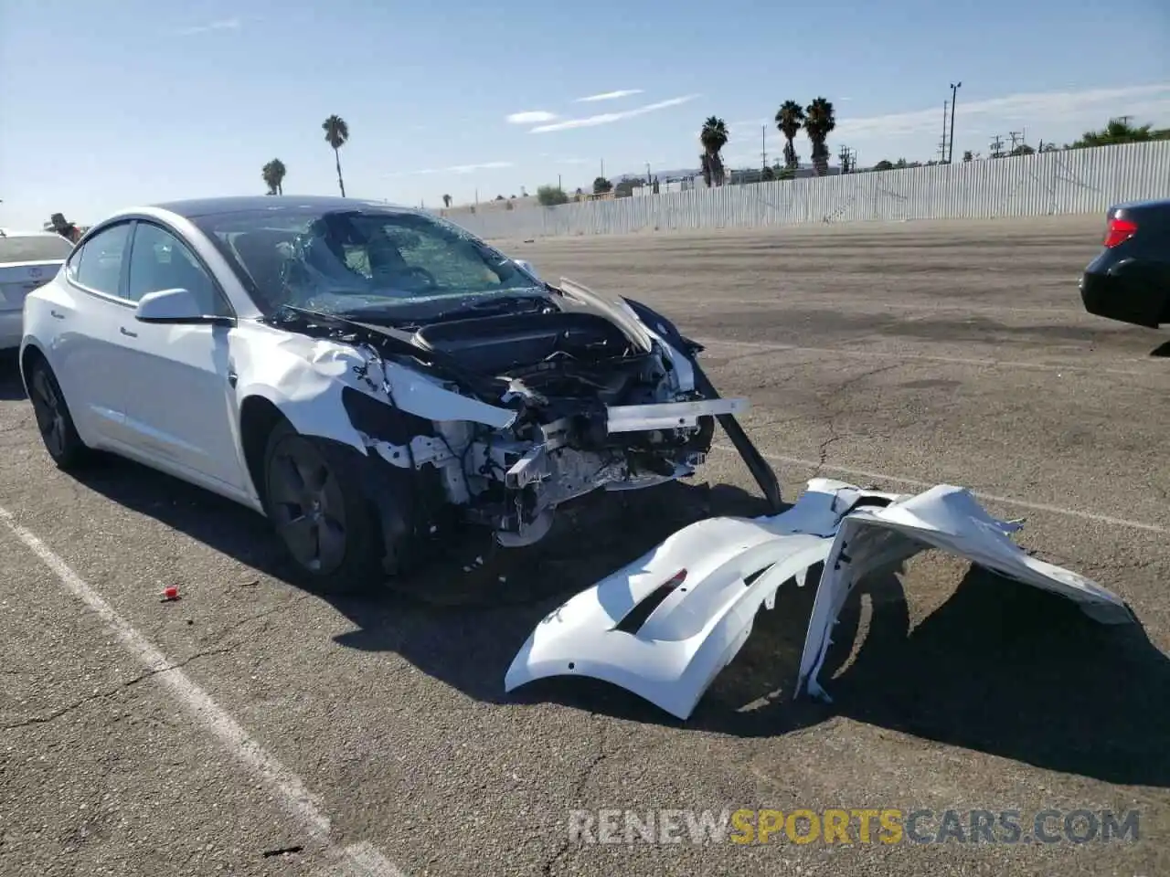 1 Photograph of a damaged car 5YJ3E1EB4MF150358 TESLA MODEL 3 2021