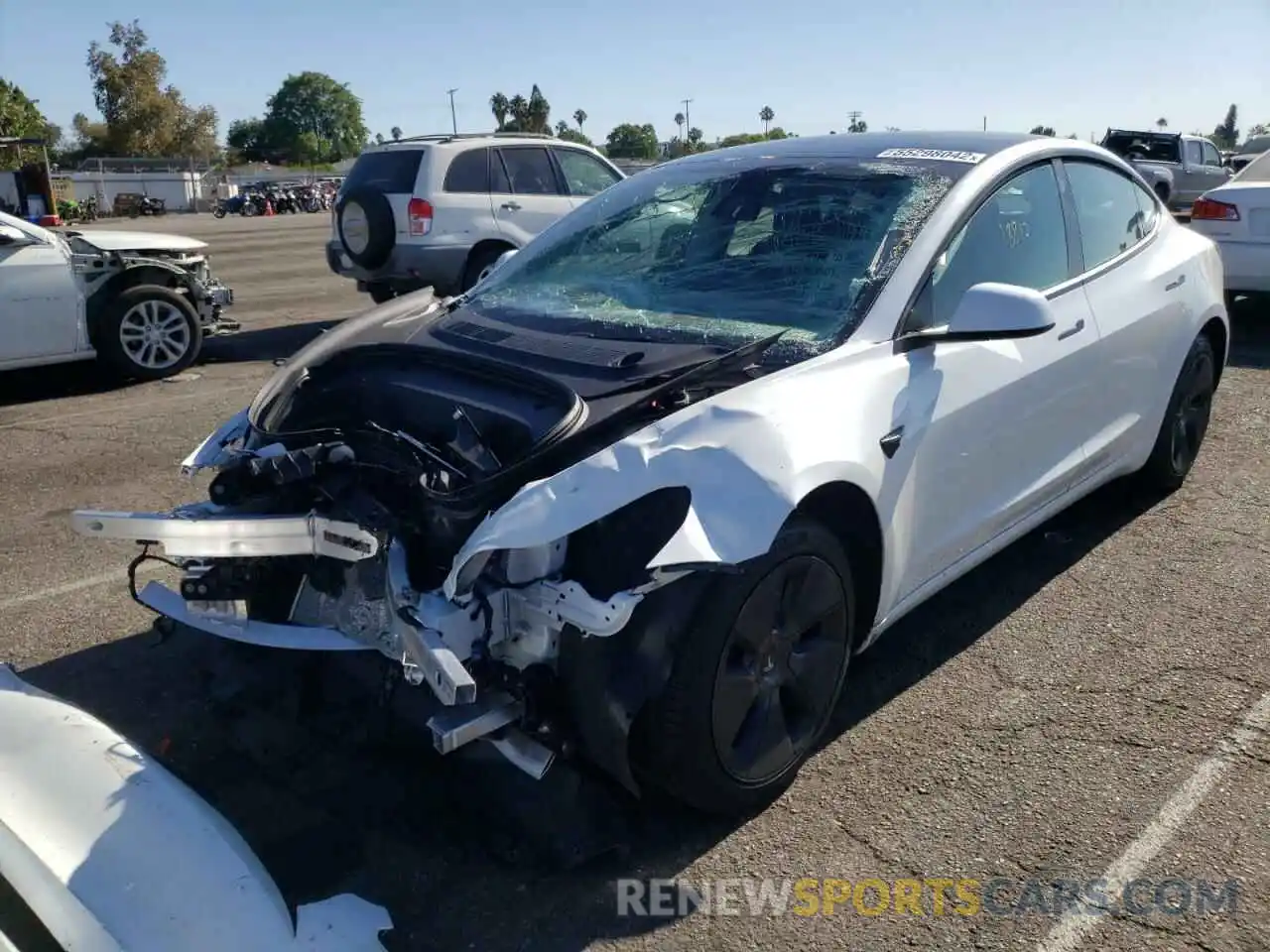 2 Photograph of a damaged car 5YJ3E1EB4MF150358 TESLA MODEL 3 2021