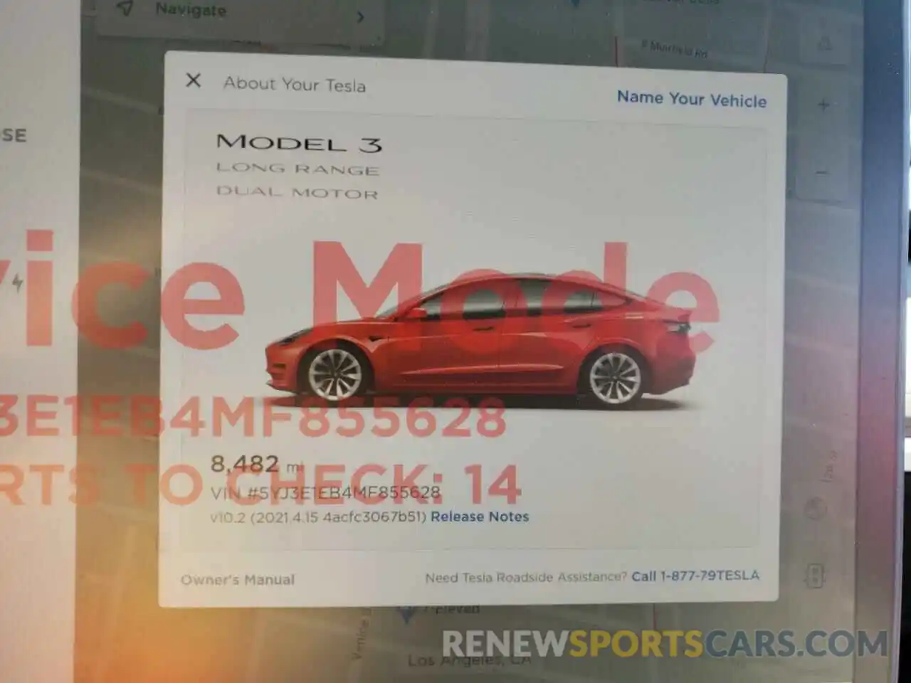 8 Photograph of a damaged car 5YJ3E1EB4MF855628 TESLA MODEL 3 2021