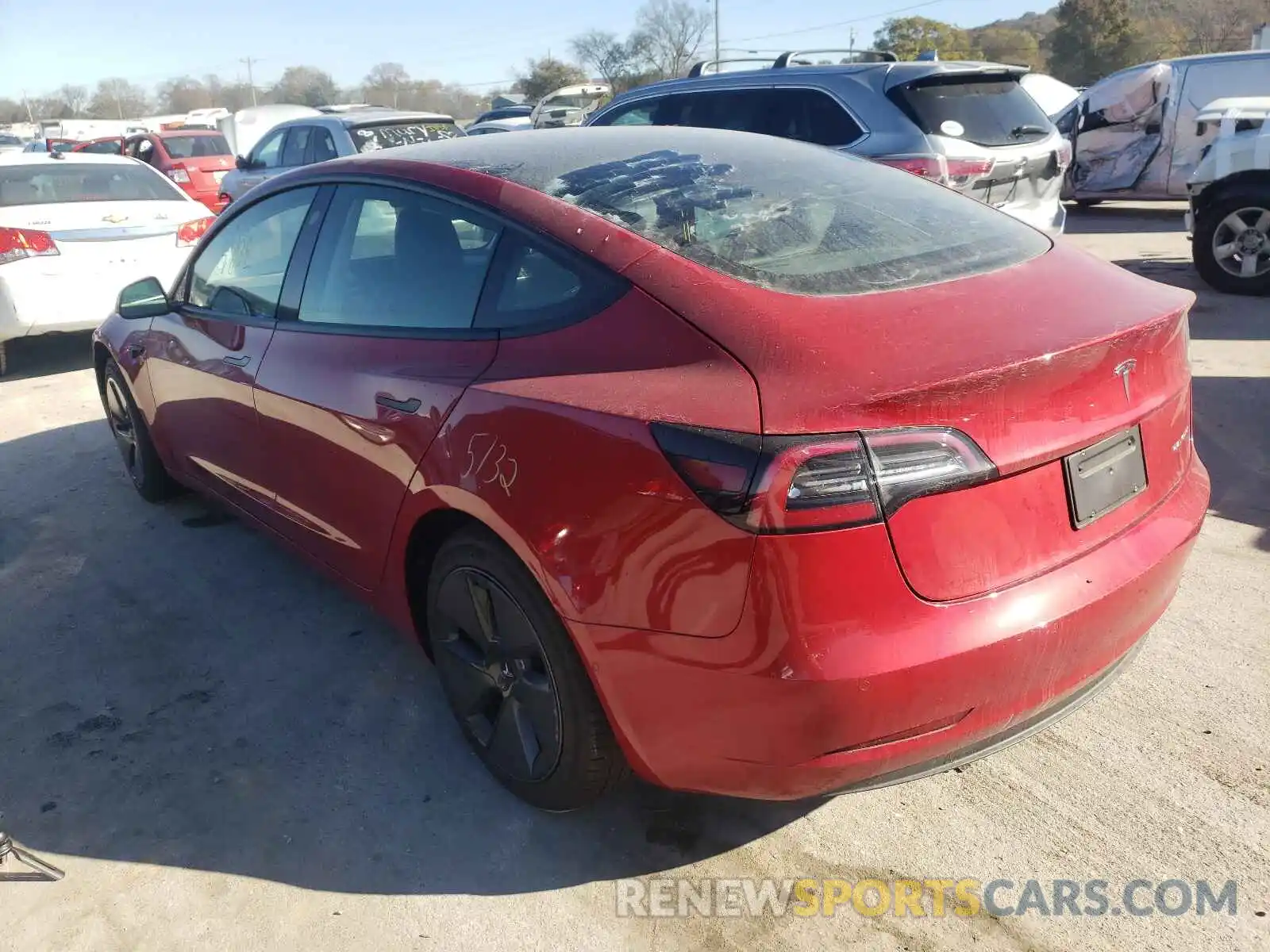 3 Photograph of a damaged car 5YJ3E1EB4MF858917 TESLA MODEL 3 2021