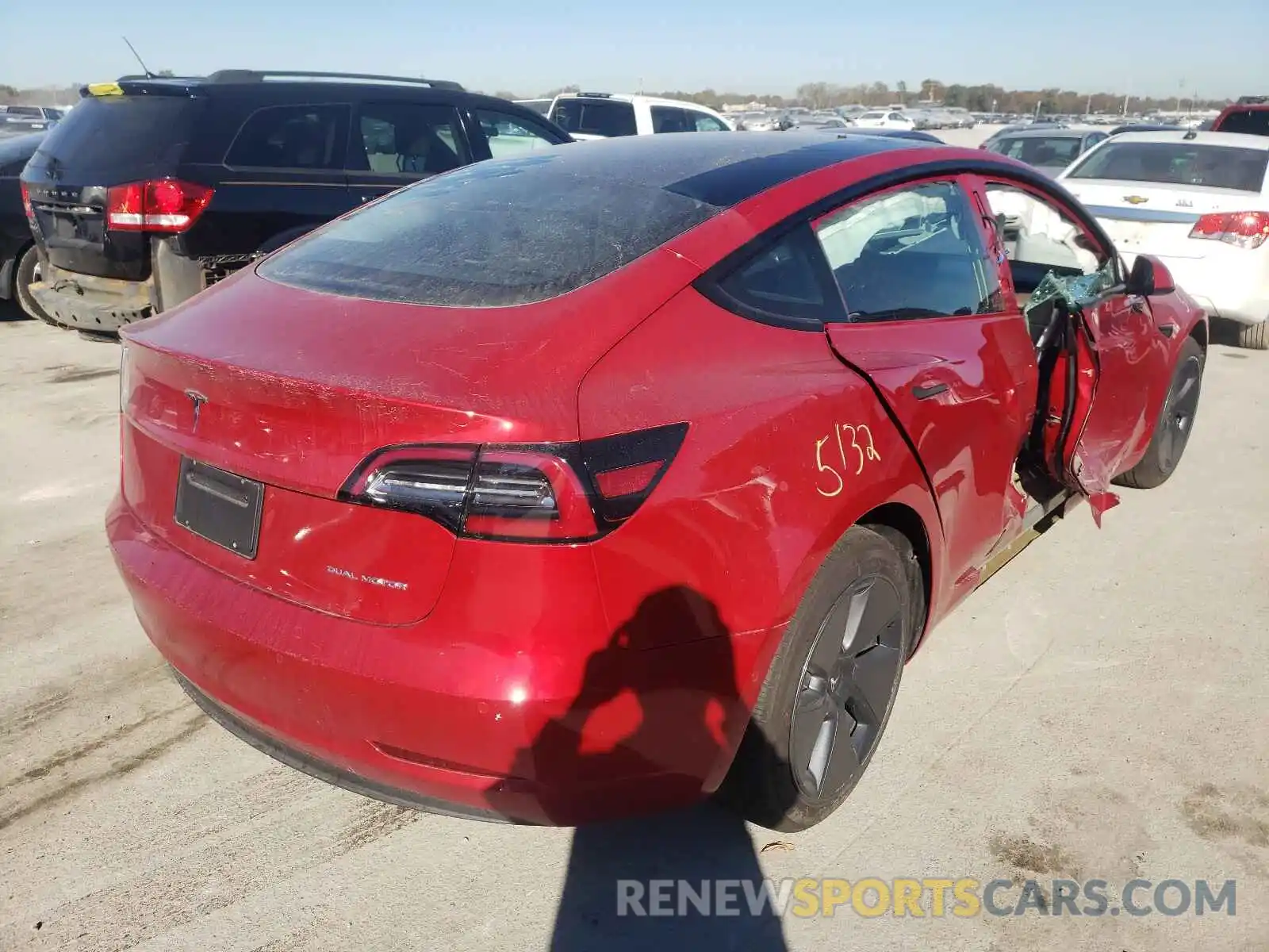 4 Photograph of a damaged car 5YJ3E1EB4MF858917 TESLA MODEL 3 2021