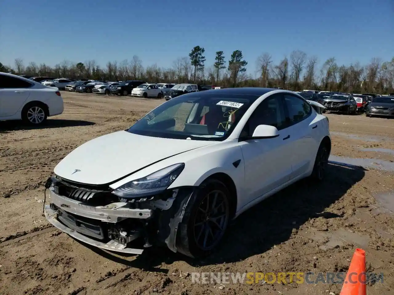 2 Photograph of a damaged car 5YJ3E1EB4MF860179 TESLA MODEL 3 2021