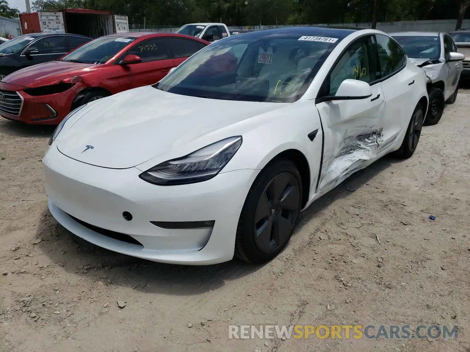 2 Photograph of a damaged car 5YJ3E1EB4MF860263 TESLA MODEL 3 2021