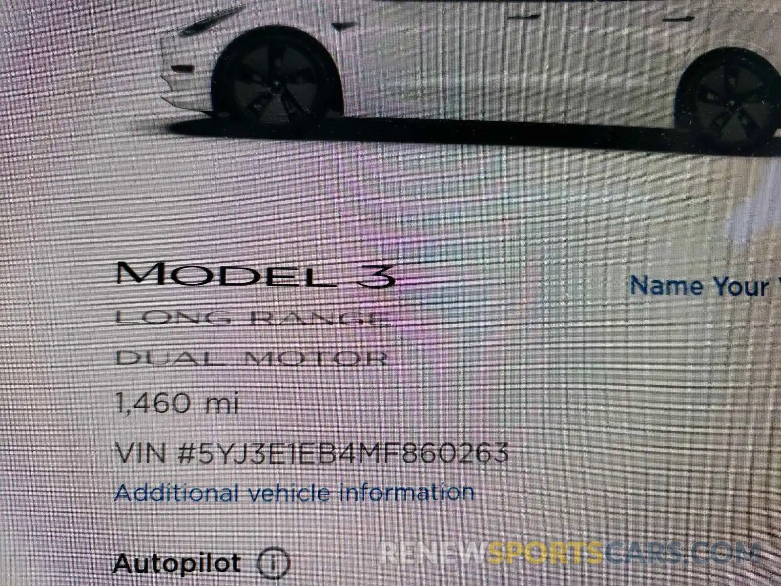 8 Фотография поврежденного автомобиля 5YJ3E1EB4MF860263 TESLA MODEL 3 2021