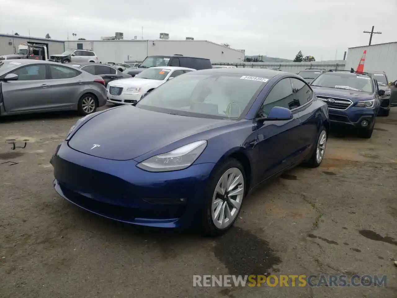 2 Photograph of a damaged car 5YJ3E1EB4MF865222 TESLA MODEL 3 2021