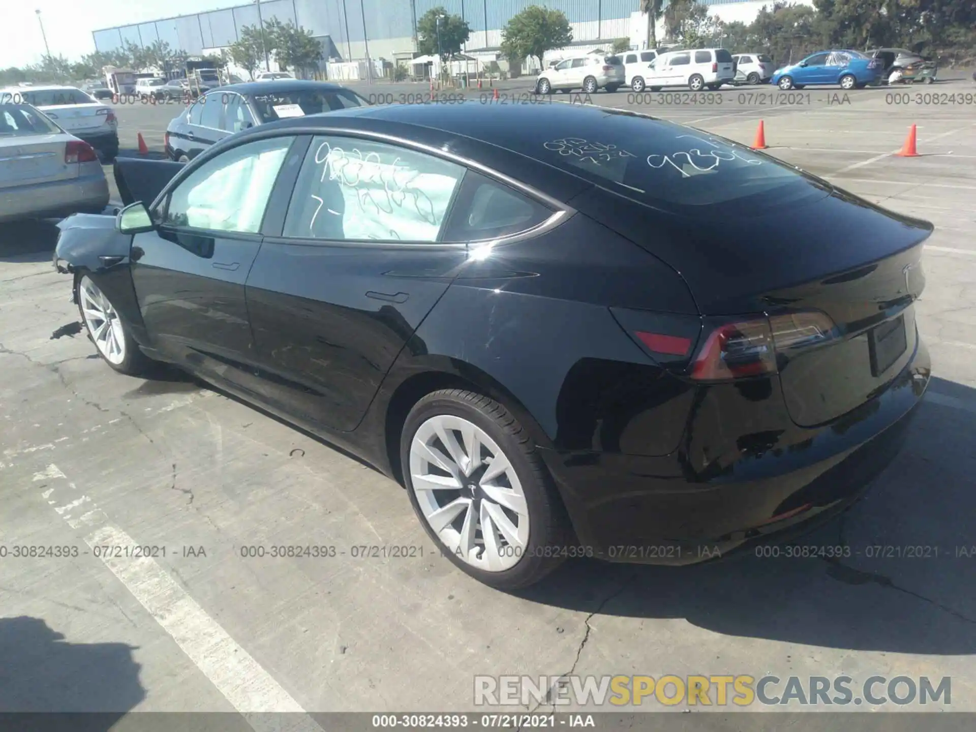 3 Photograph of a damaged car 5YJ3E1EB4MF877340 TESLA MODEL 3 2021