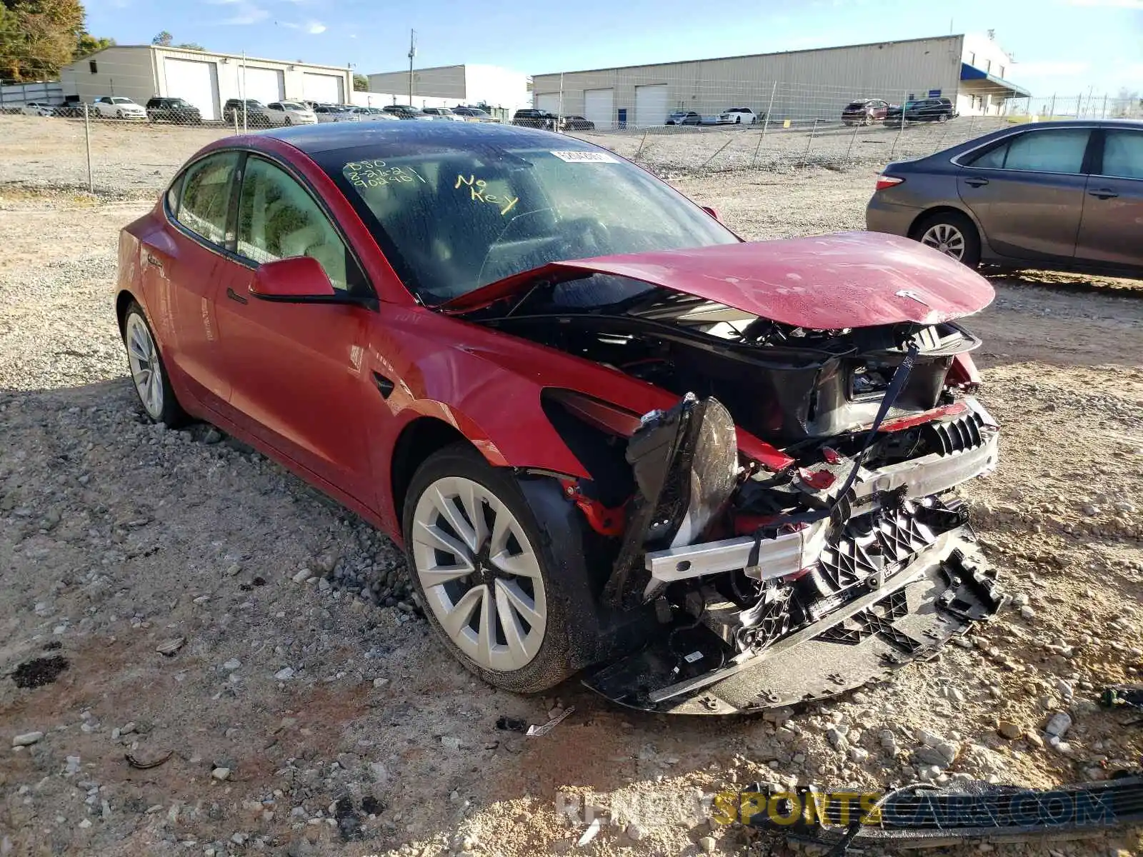 1 Photograph of a damaged car 5YJ3E1EB4MF902401 TESLA MODEL 3 2021