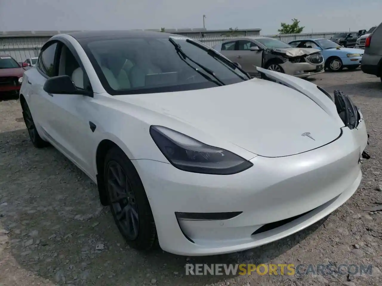 1 Photograph of a damaged car 5YJ3E1EB4MF925791 TESLA MODEL 3 2021