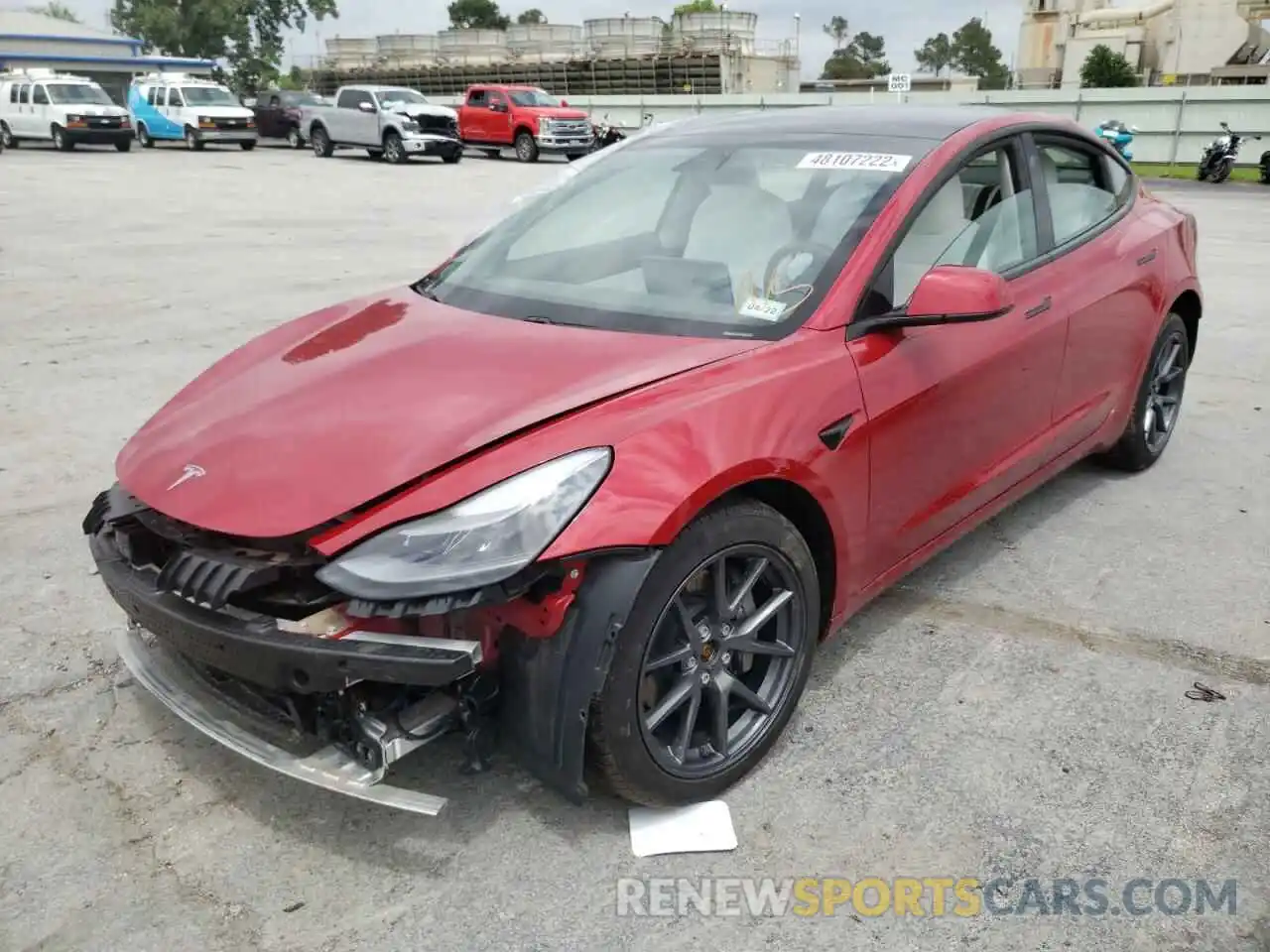 2 Photograph of a damaged car 5YJ3E1EB4MF927069 TESLA MODEL 3 2021