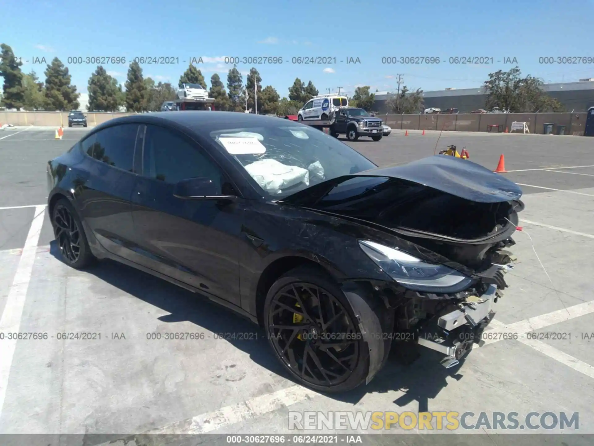 1 Photograph of a damaged car 5YJ3E1EB4MF935995 TESLA MODEL 3 2021