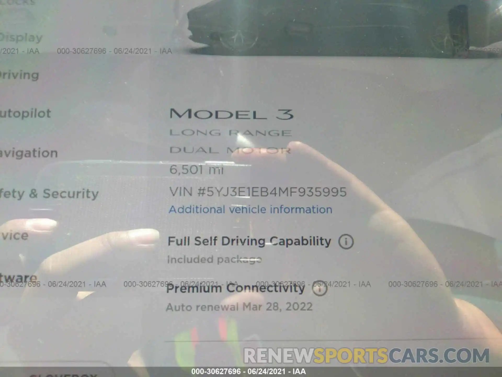 7 Photograph of a damaged car 5YJ3E1EB4MF935995 TESLA MODEL 3 2021