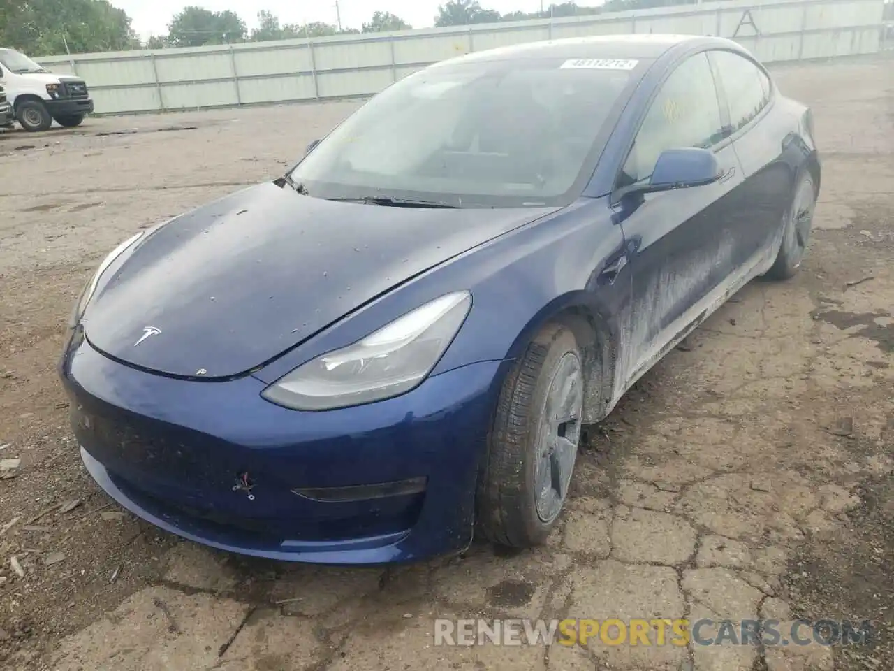 2 Photograph of a damaged car 5YJ3E1EB4MF960539 TESLA MODEL 3 2021