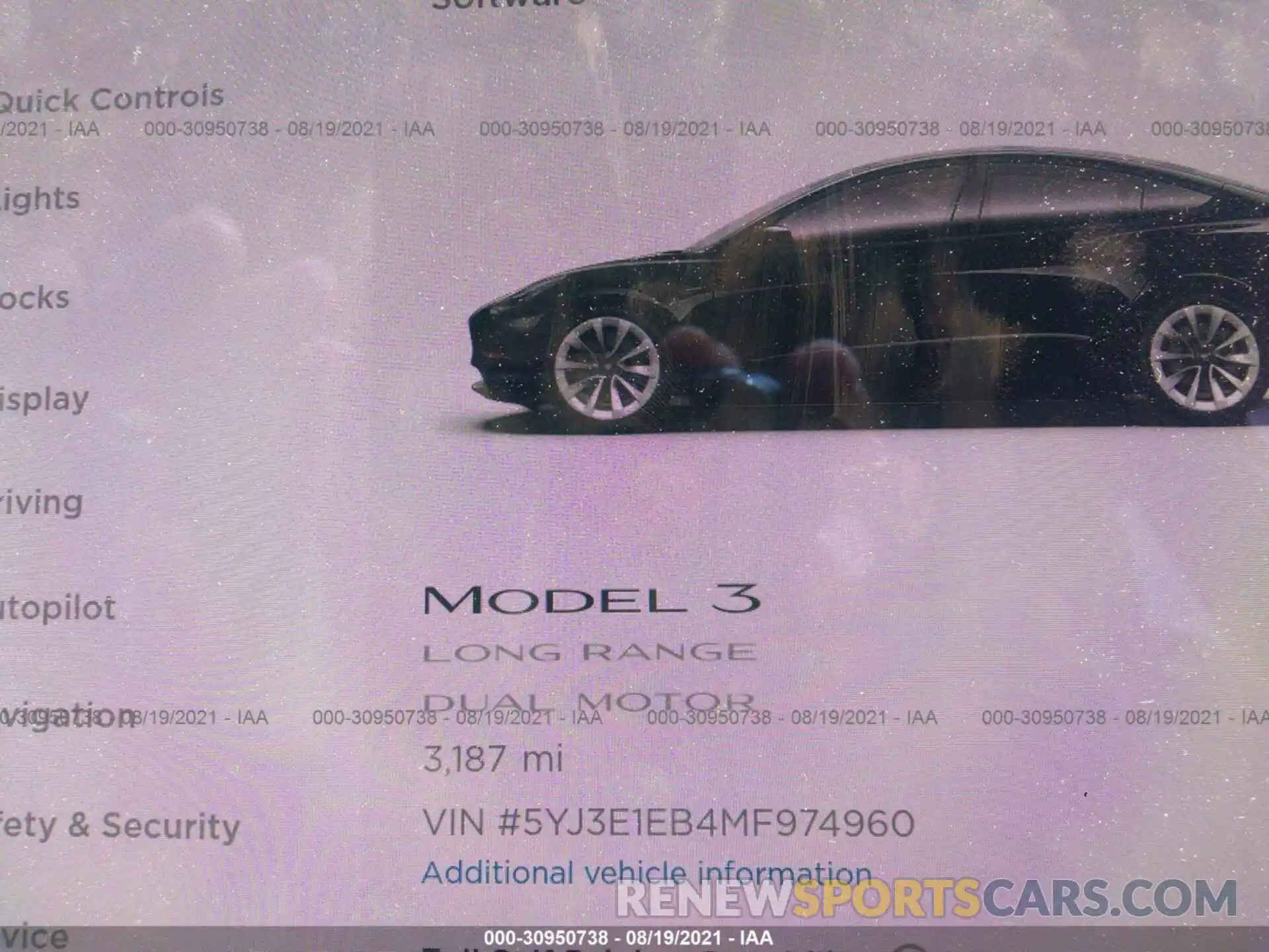 7 Фотография поврежденного автомобиля 5YJ3E1EB4MF974960 TESLA MODEL 3 2021