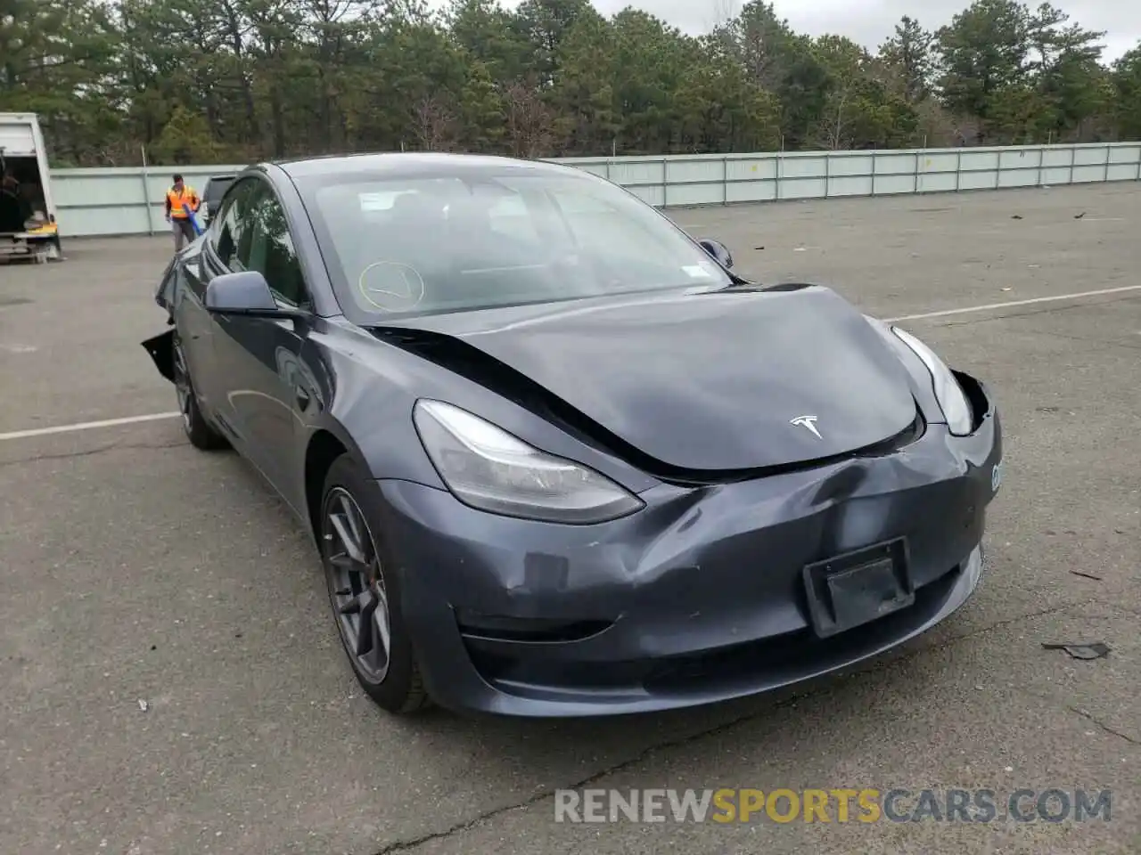 1 Photograph of a damaged car 5YJ3E1EB4MF979205 TESLA MODEL 3 2021