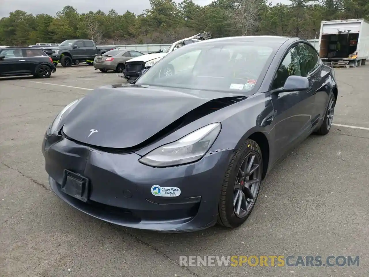 2 Photograph of a damaged car 5YJ3E1EB4MF979205 TESLA MODEL 3 2021