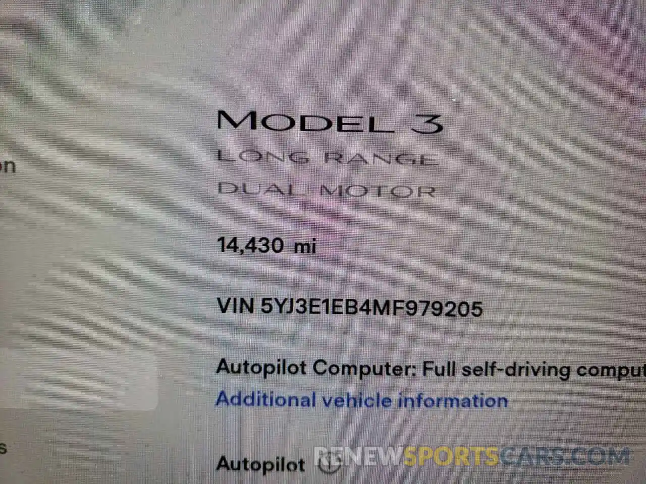 8 Photograph of a damaged car 5YJ3E1EB4MF979205 TESLA MODEL 3 2021