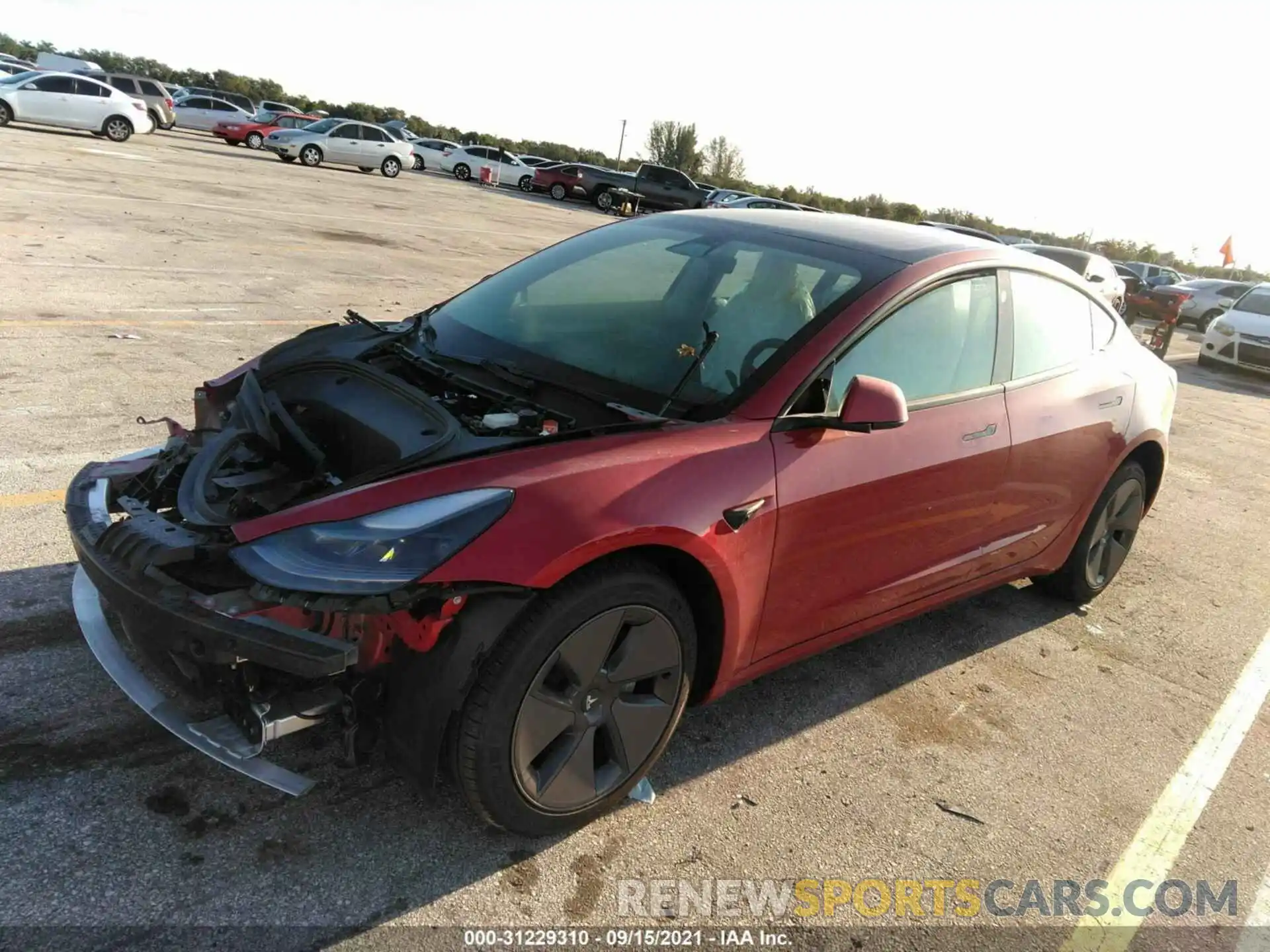 2 Photograph of a damaged car 5YJ3E1EB4MF981357 TESLA MODEL 3 2021