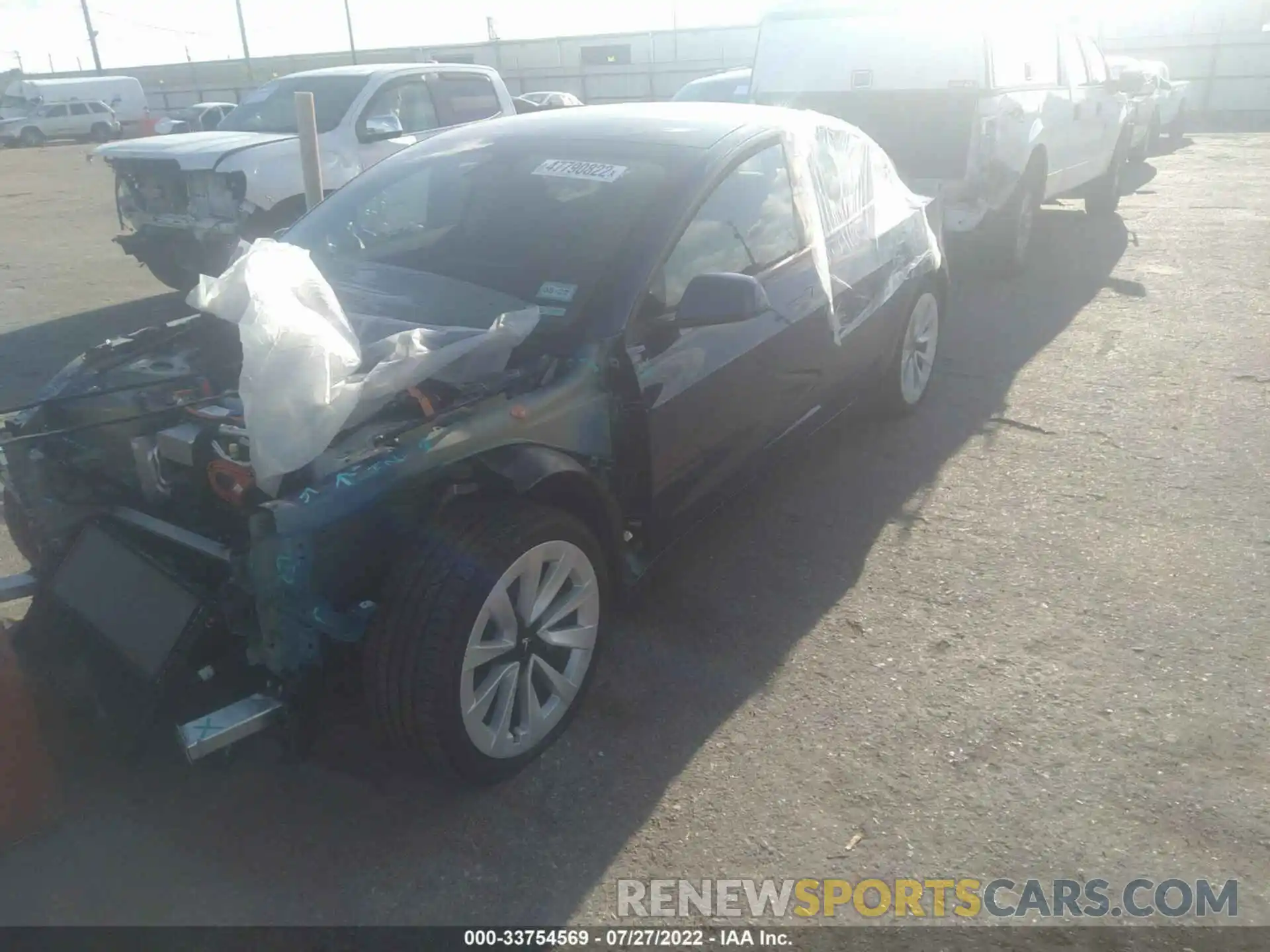 2 Photograph of a damaged car 5YJ3E1EB4MF983609 TESLA MODEL 3 2021