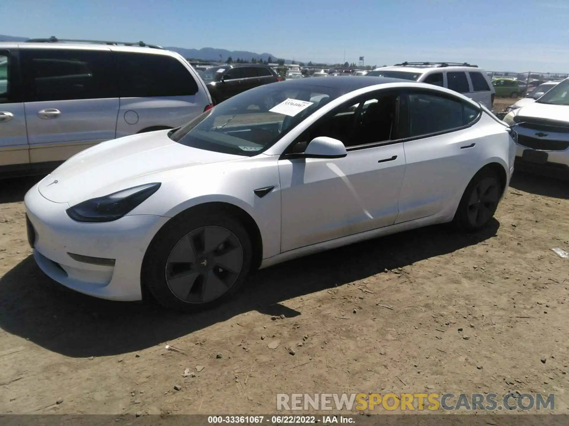 2 Photograph of a damaged car 5YJ3E1EB5MF015051 TESLA MODEL 3 2021