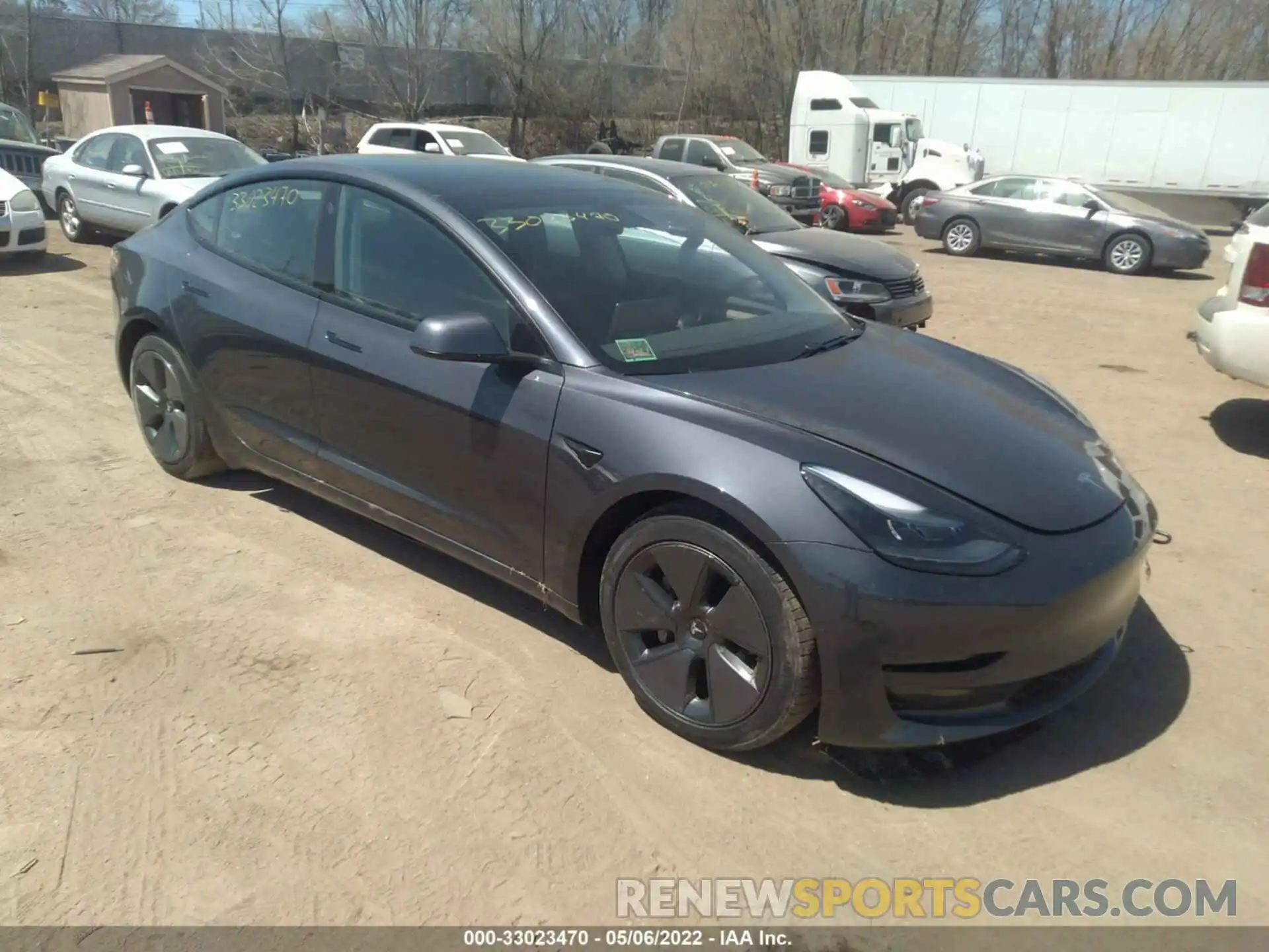 1 Photograph of a damaged car 5YJ3E1EB5MF030116 TESLA MODEL 3 2021