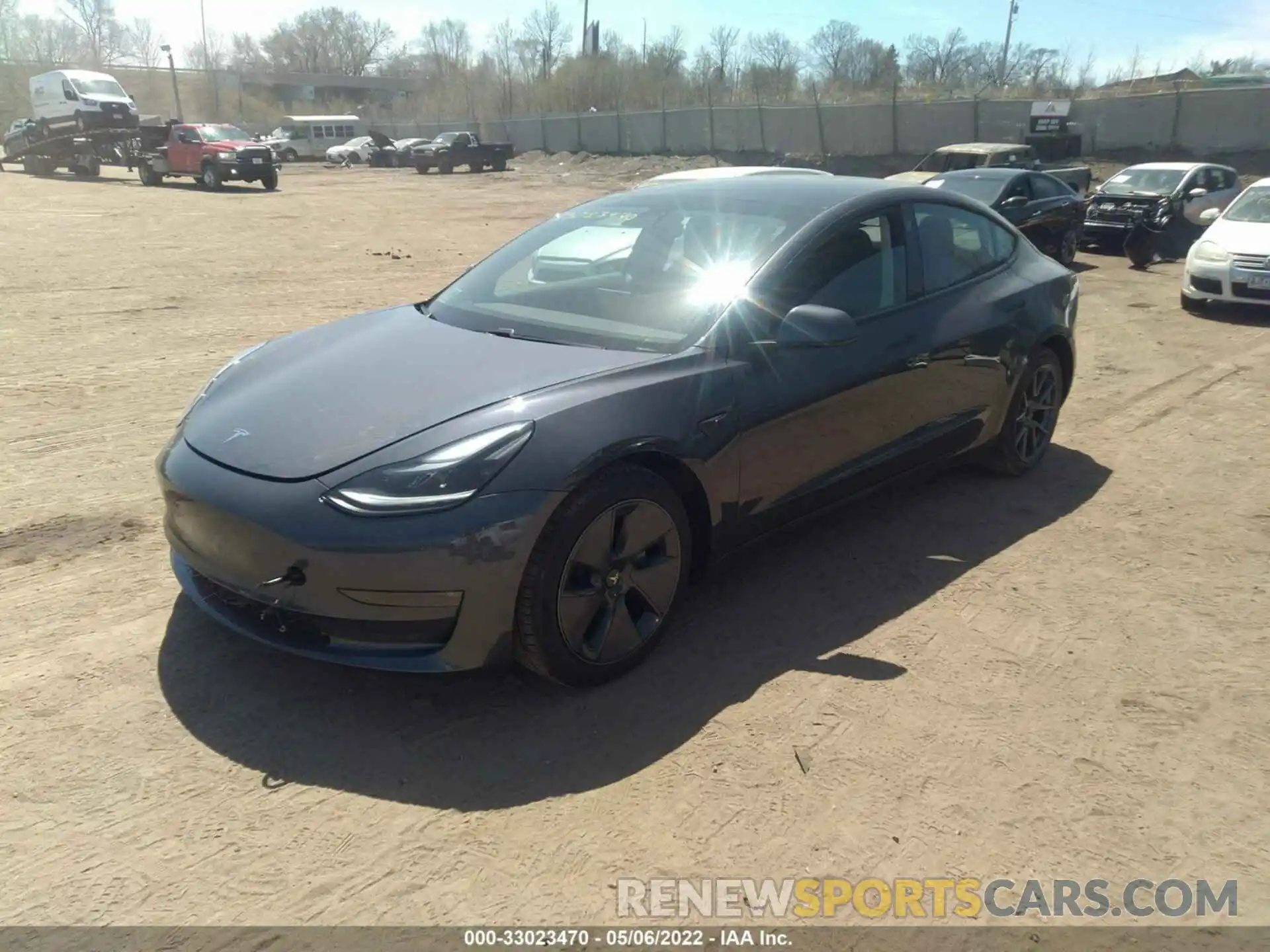 2 Photograph of a damaged car 5YJ3E1EB5MF030116 TESLA MODEL 3 2021