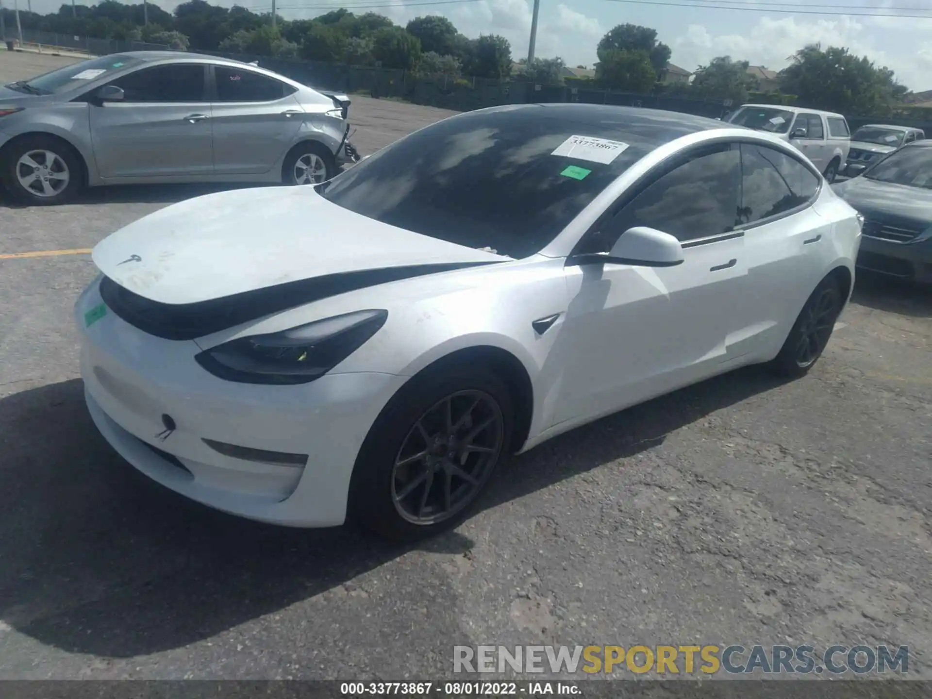 2 Photograph of a damaged car 5YJ3E1EB5MF046767 TESLA MODEL 3 2021