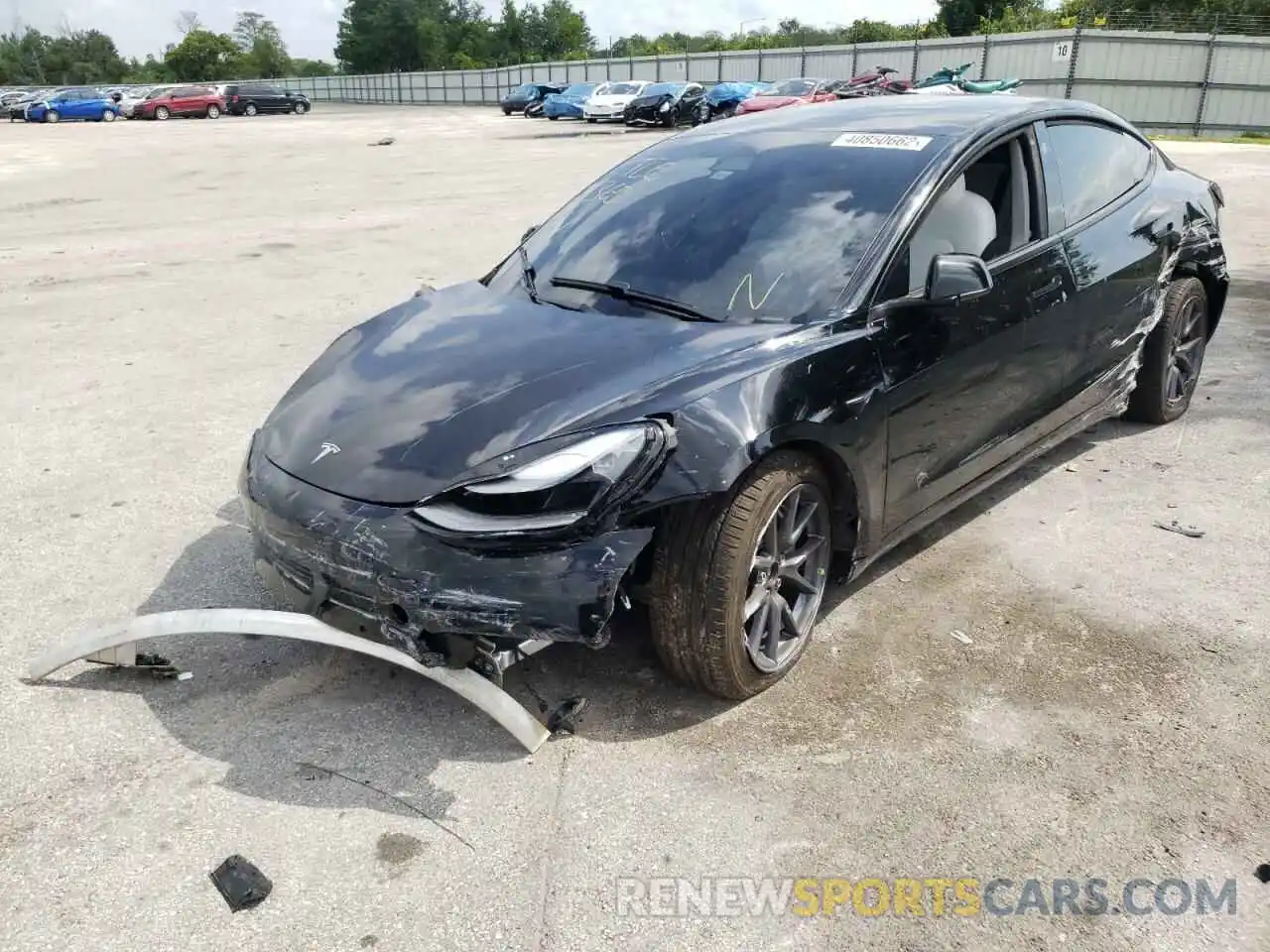 2 Photograph of a damaged car 5YJ3E1EB5MF055324 TESLA MODEL 3 2021