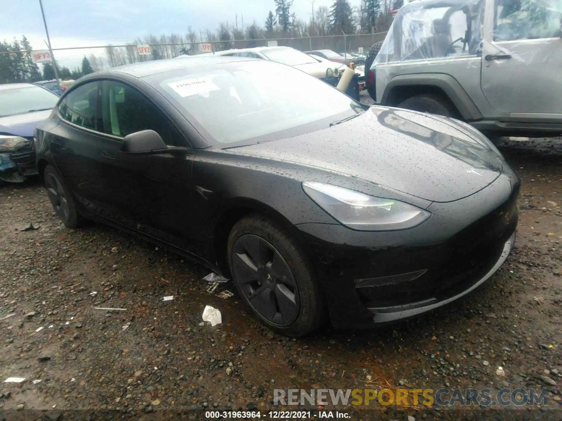 1 Photograph of a damaged car 5YJ3E1EB5MF066887 TESLA MODEL 3 2021