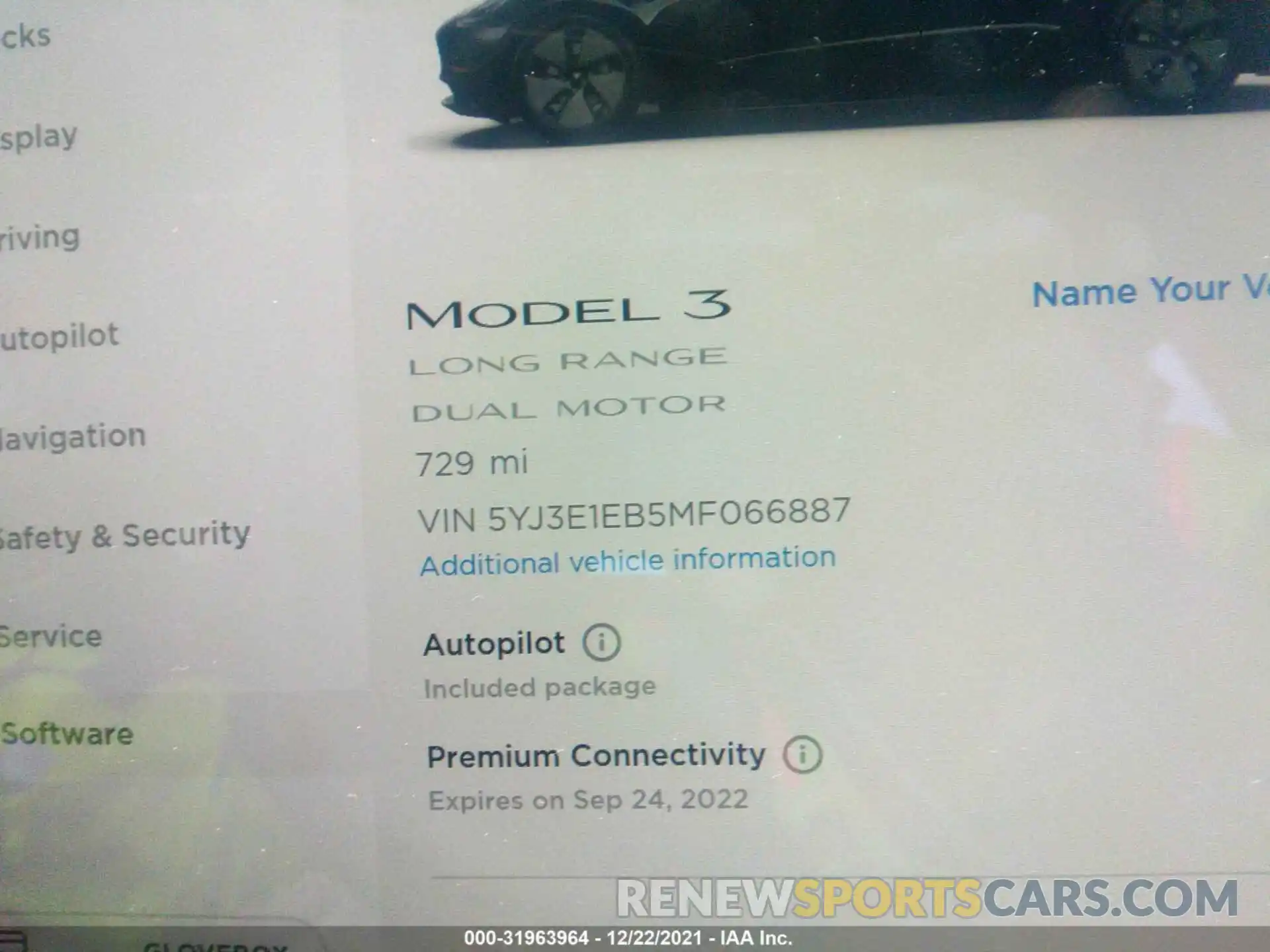 7 Photograph of a damaged car 5YJ3E1EB5MF066887 TESLA MODEL 3 2021