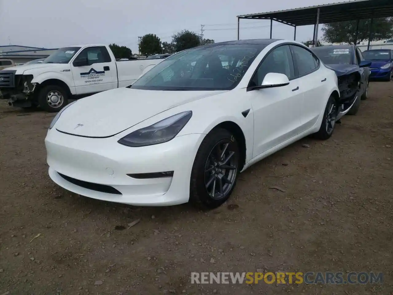 2 Photograph of a damaged car 5YJ3E1EB5MF085858 TESLA MODEL 3 2021