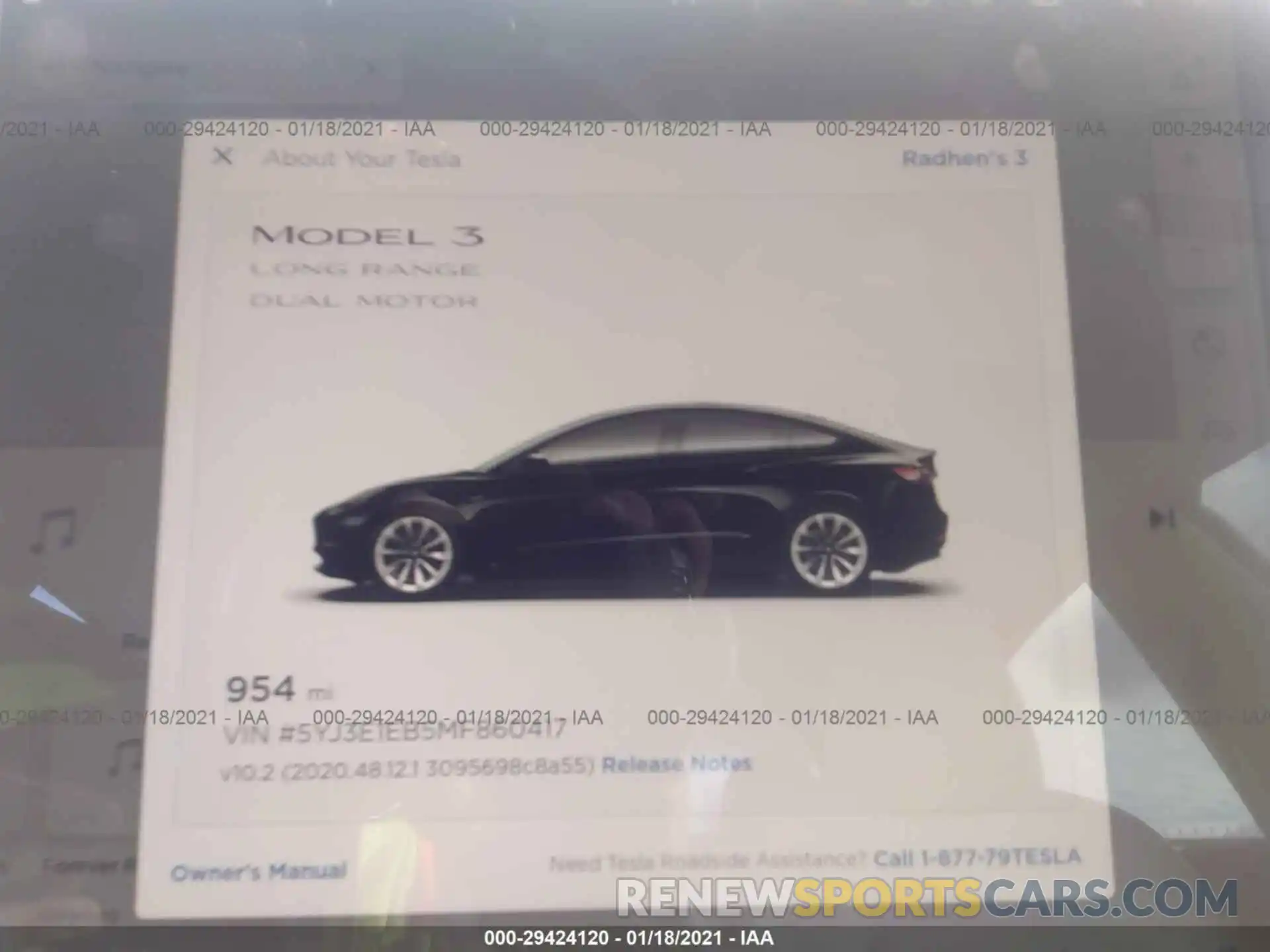 7 Photograph of a damaged car 5YJ3E1EB5MF860417 TESLA MODEL 3 2021