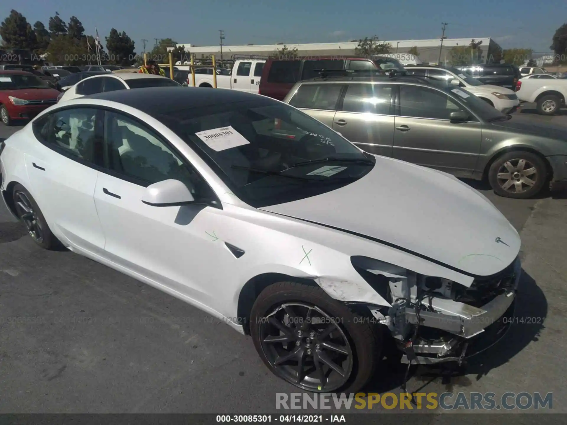 1 Photograph of a damaged car 5YJ3E1EB5MF876181 TESLA MODEL 3 2021