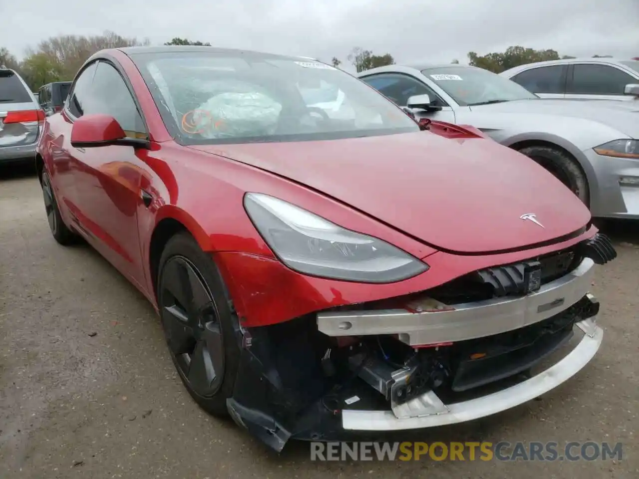 1 Photograph of a damaged car 5YJ3E1EB5MF916033 TESLA MODEL 3 2021