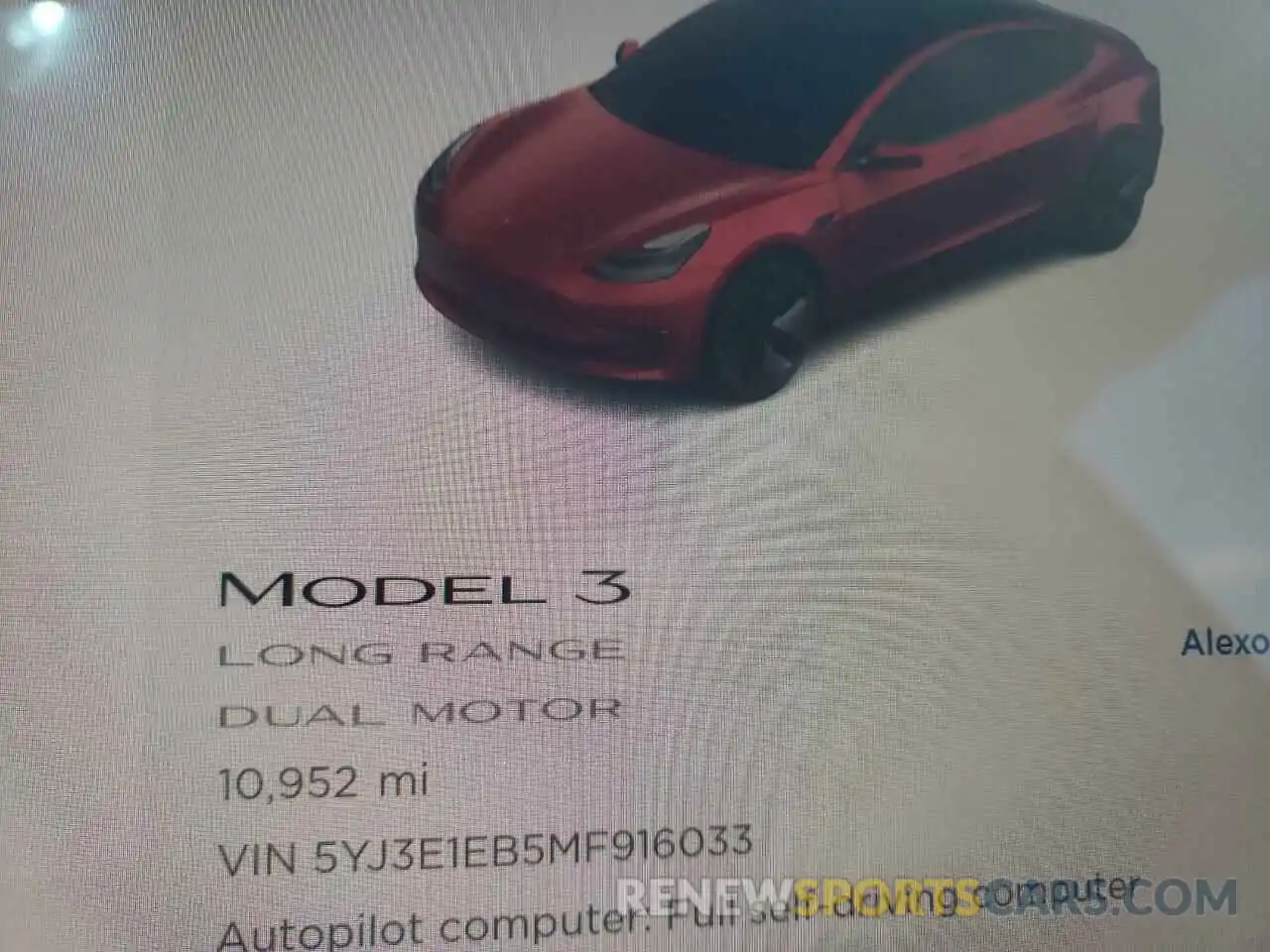 8 Фотография поврежденного автомобиля 5YJ3E1EB5MF916033 TESLA MODEL 3 2021