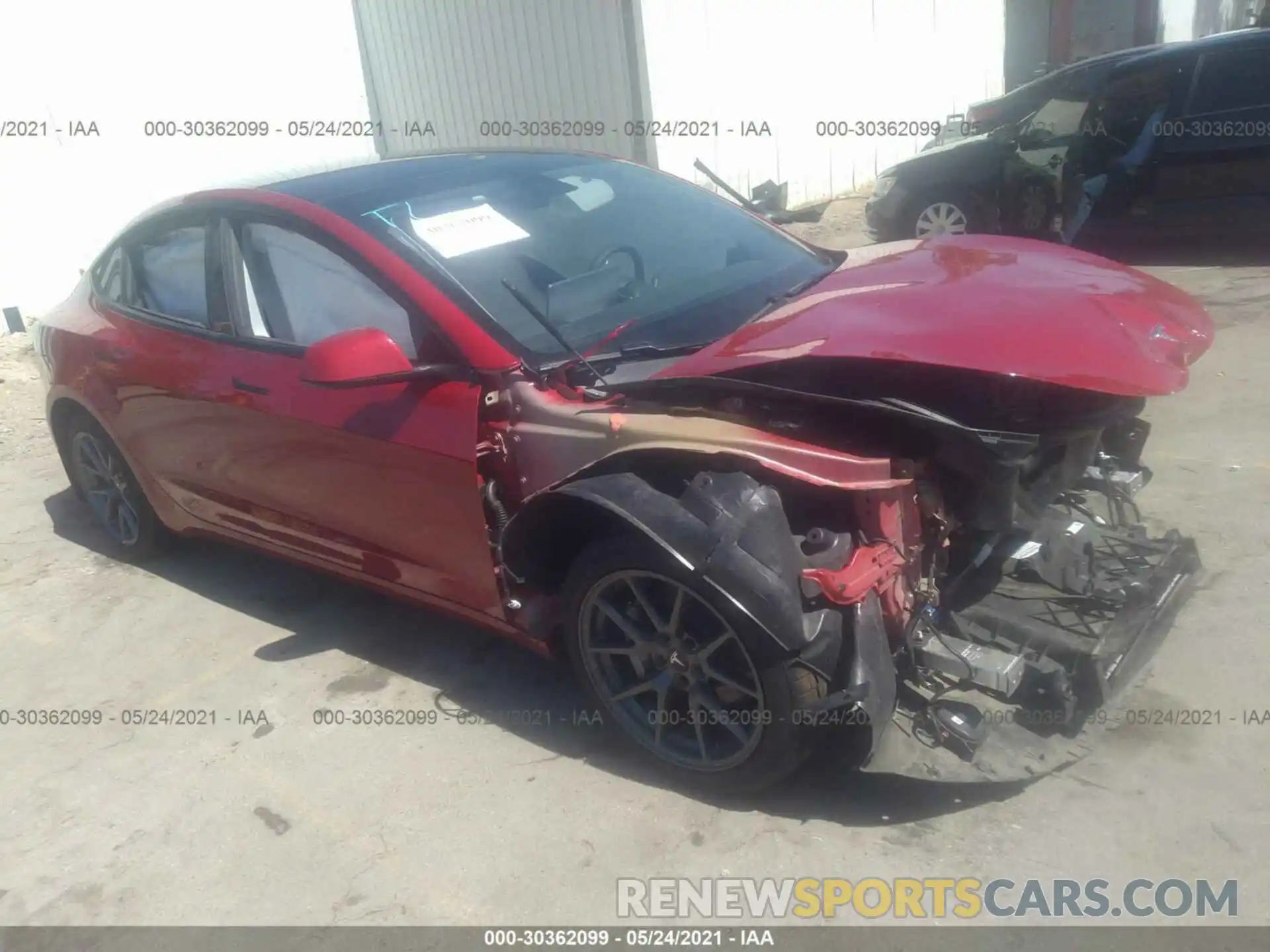 1 Photograph of a damaged car 5YJ3E1EB5MF927047 TESLA MODEL 3 2021