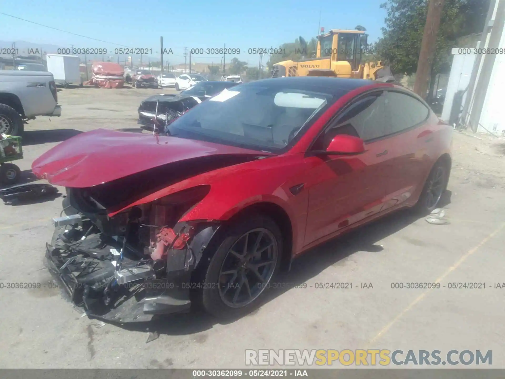 2 Photograph of a damaged car 5YJ3E1EB5MF927047 TESLA MODEL 3 2021