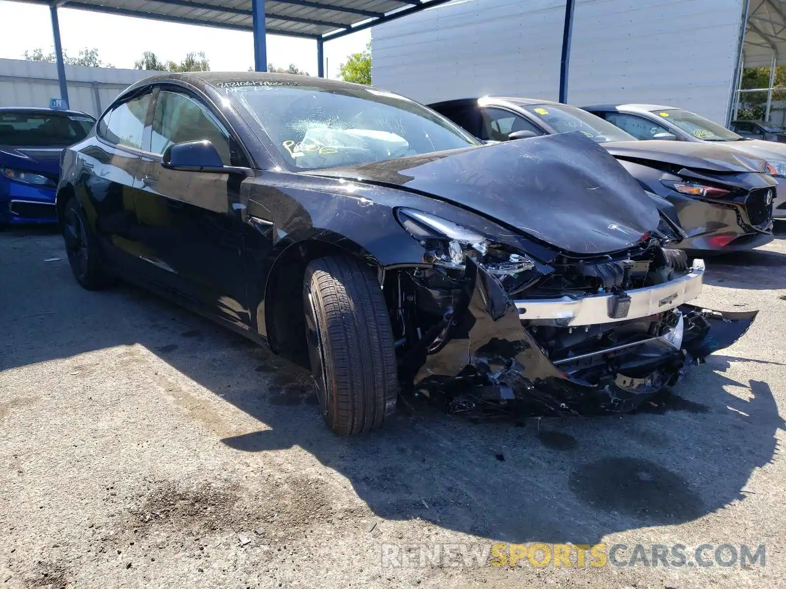 1 Photograph of a damaged car 5YJ3E1EB5MF937237 TESLA MODEL 3 2021