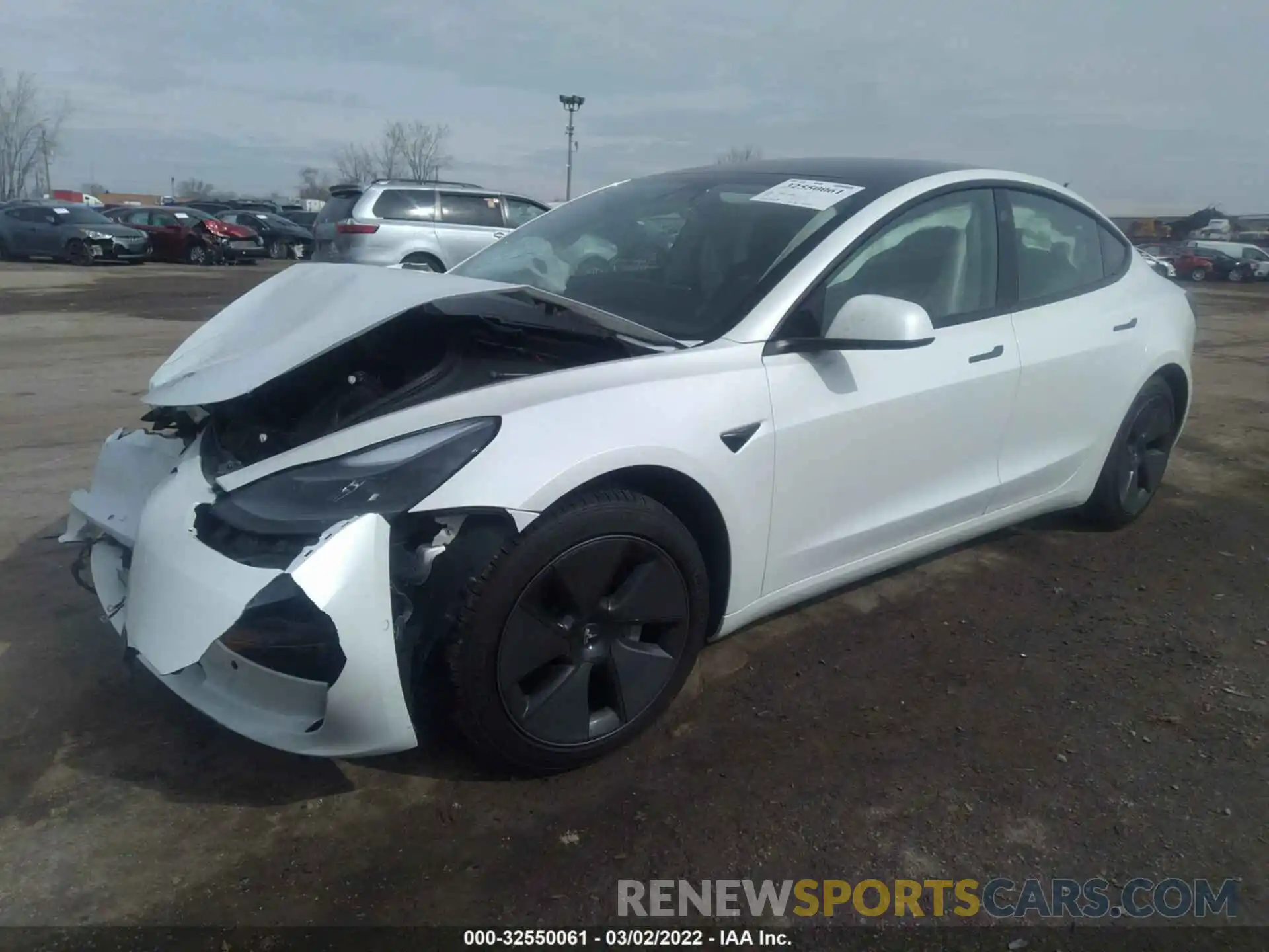 2 Photograph of a damaged car 5YJ3E1EB5MF974305 TESLA MODEL 3 2021