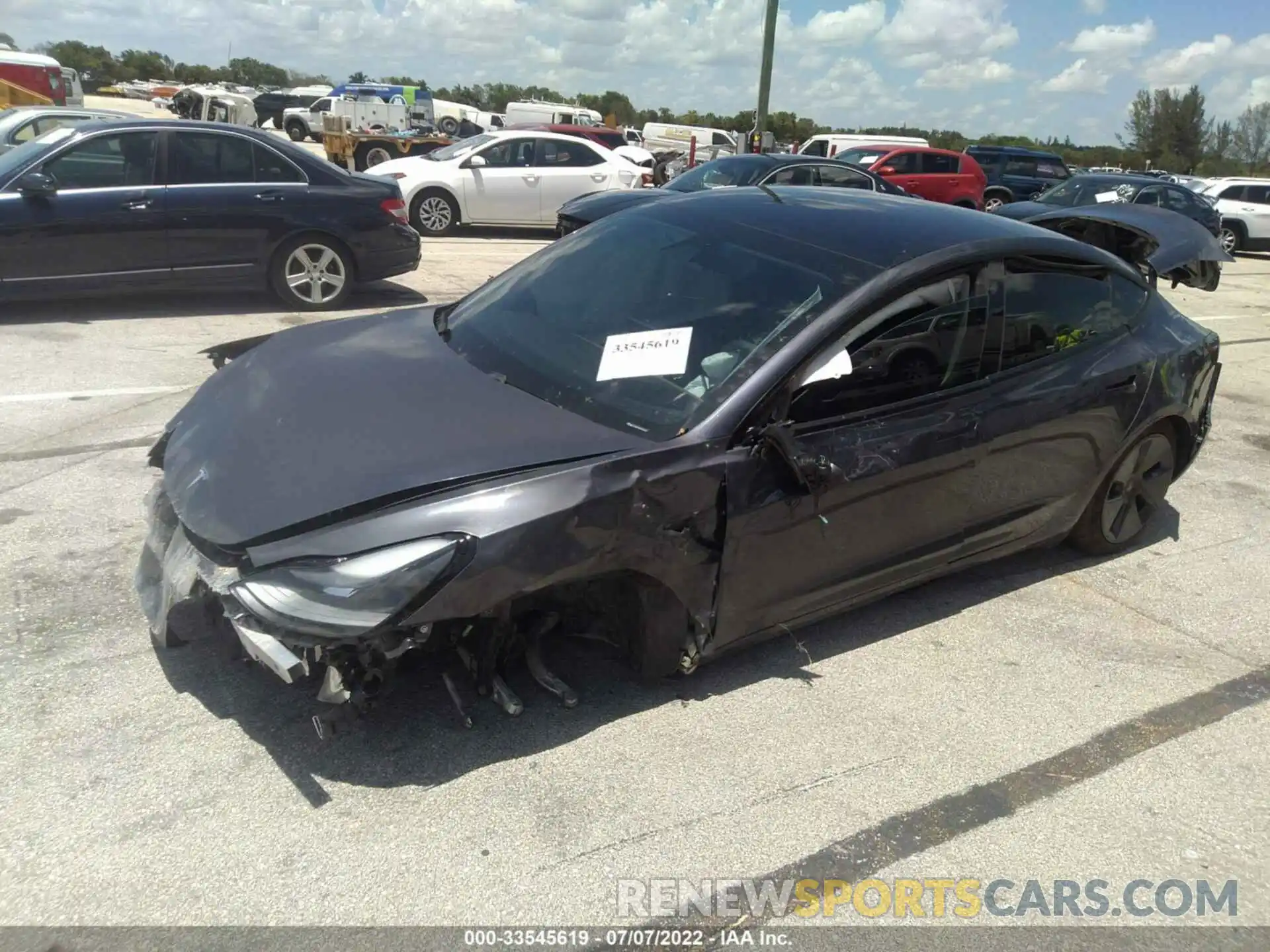 2 Photograph of a damaged car 5YJ3E1EB5MF974420 TESLA MODEL 3 2021