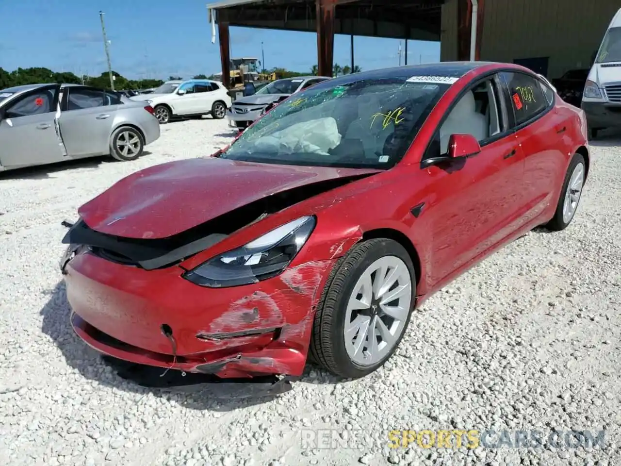 2 Photograph of a damaged car 5YJ3E1EB5MF983750 TESLA MODEL 3 2021