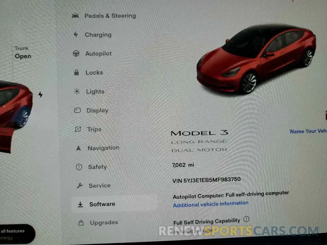 8 Photograph of a damaged car 5YJ3E1EB5MF983750 TESLA MODEL 3 2021