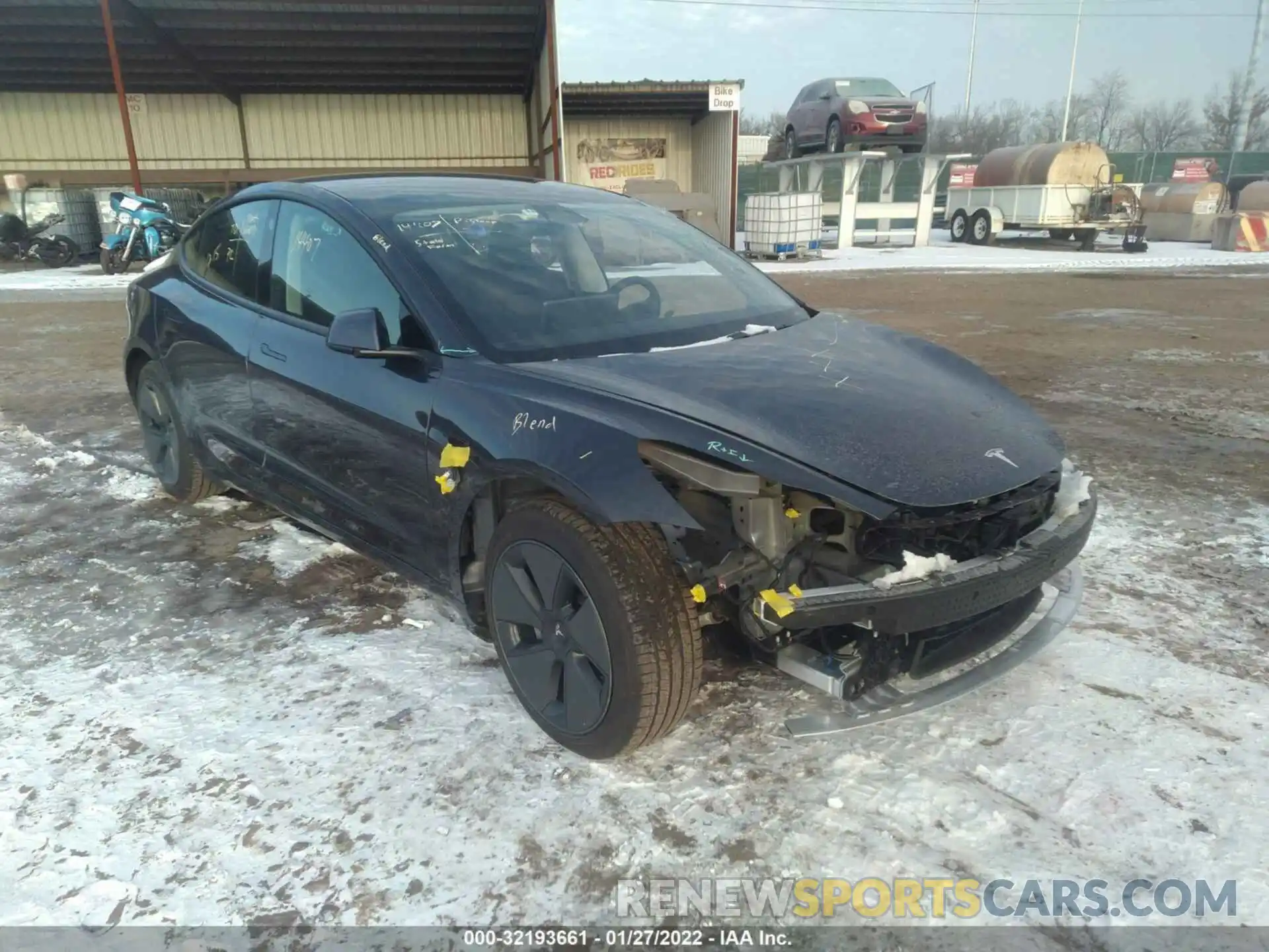 1 Photograph of a damaged car 5YJ3E1EB5MF983957 TESLA MODEL 3 2021