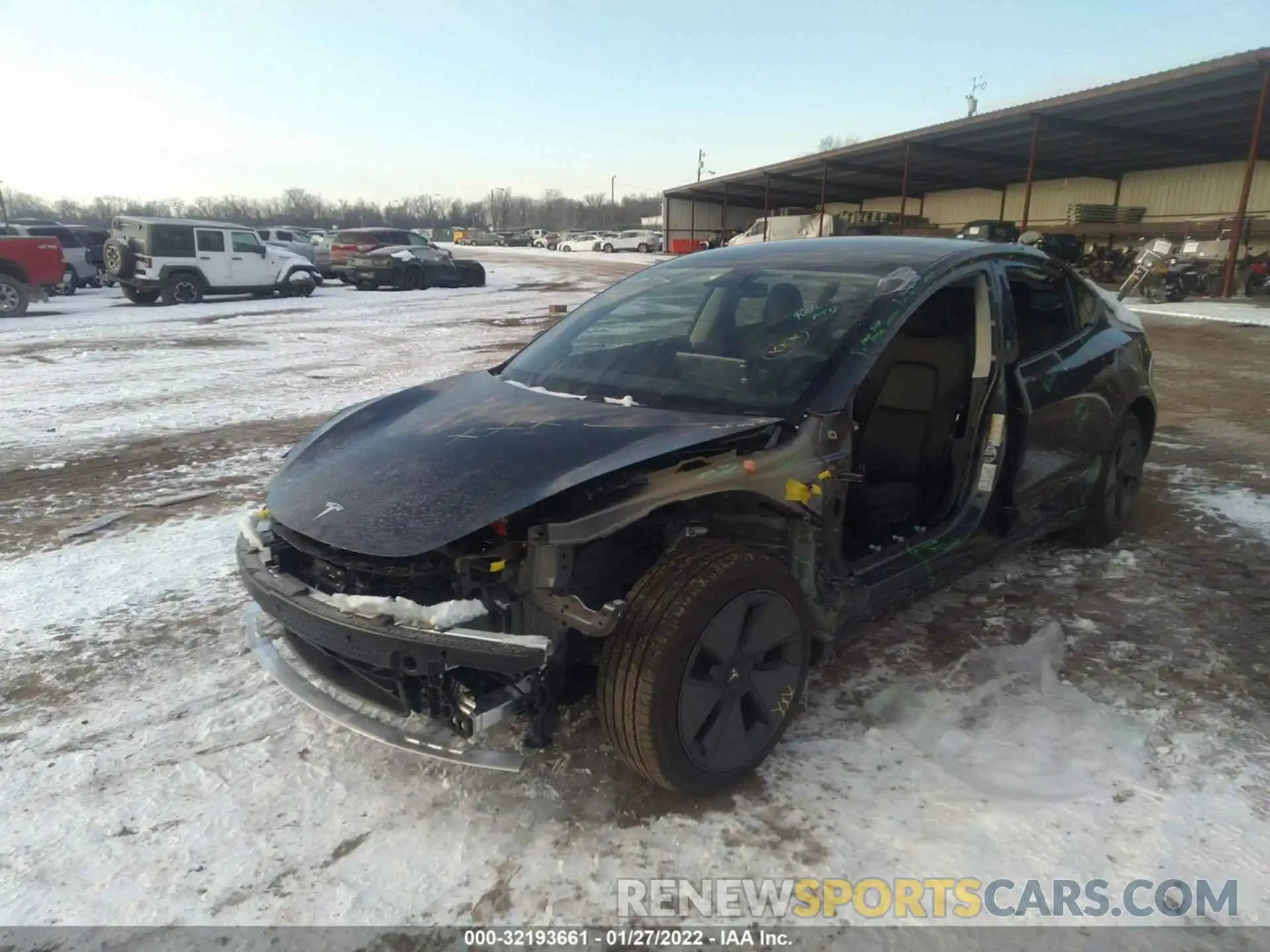 2 Photograph of a damaged car 5YJ3E1EB5MF983957 TESLA MODEL 3 2021