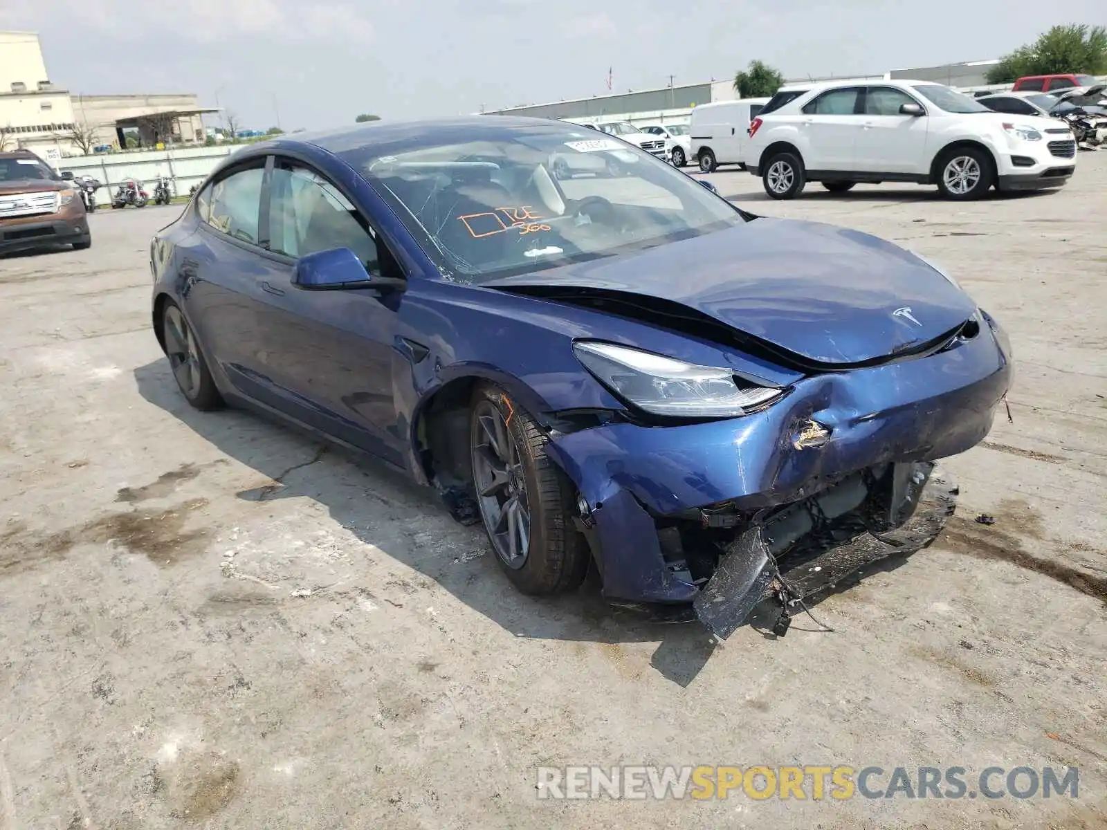 1 Photograph of a damaged car 5YJ3E1EB5MF984073 TESLA MODEL 3 2021